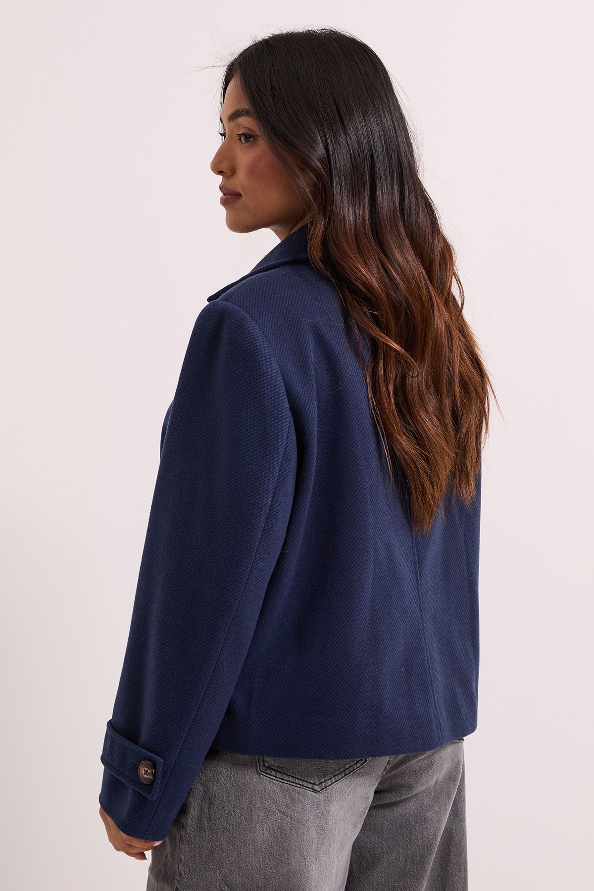 Dorothy Perkins Petite Short Trench Coat Navy image 4