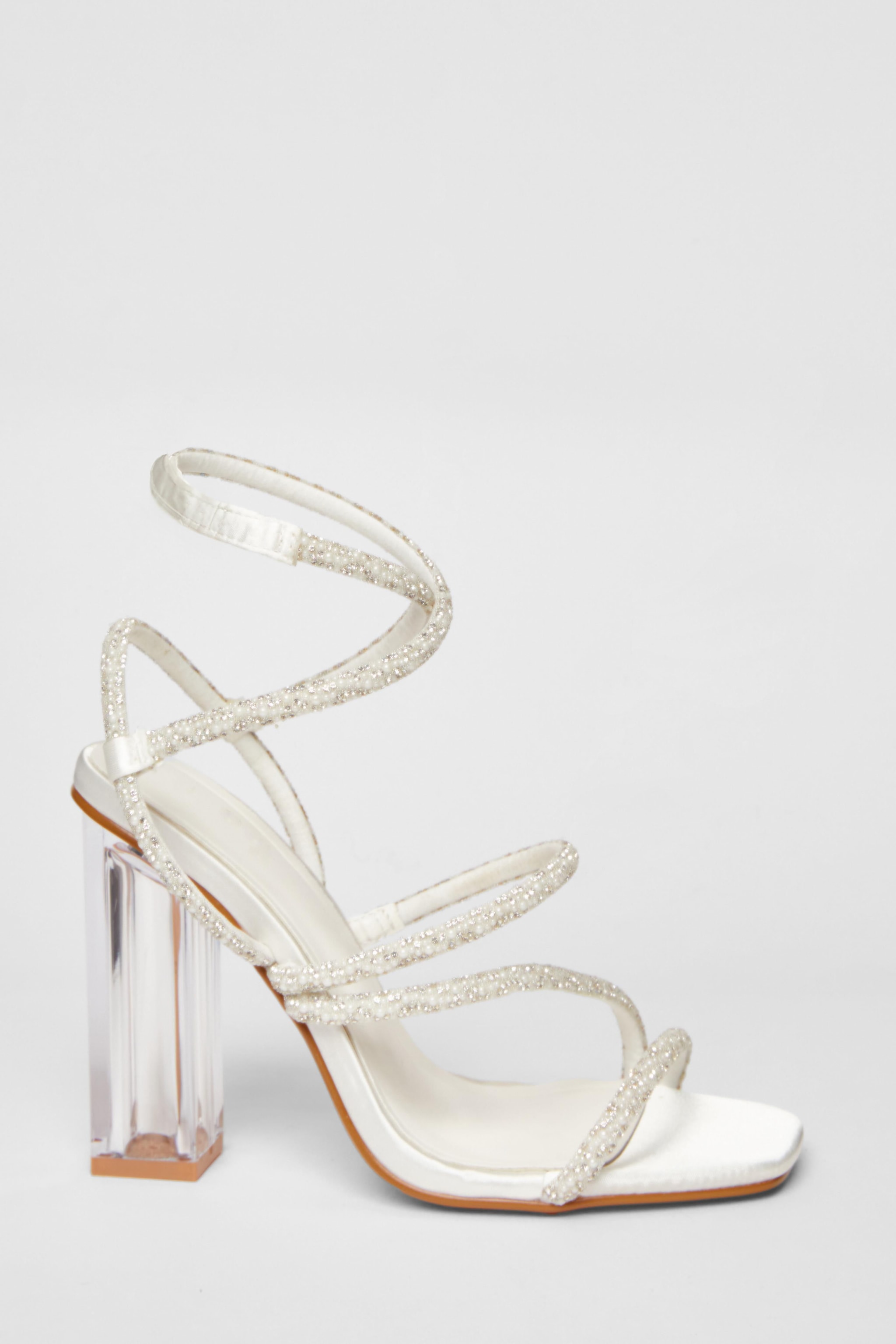 Quiz White Bridal Clear Heel Sandal image 5