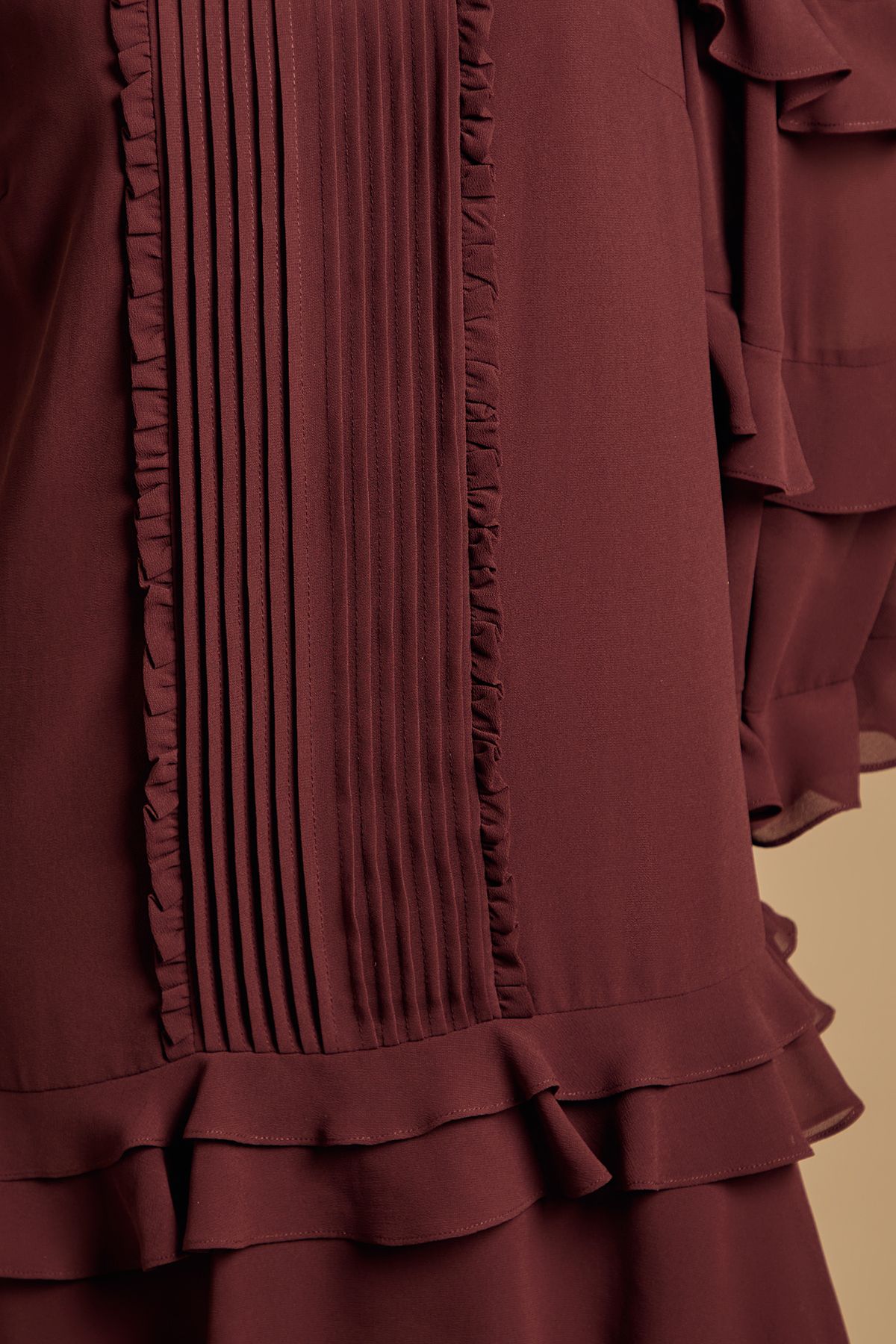 Oasis Ruffle Tiered Mini Dress Chocolate image 5