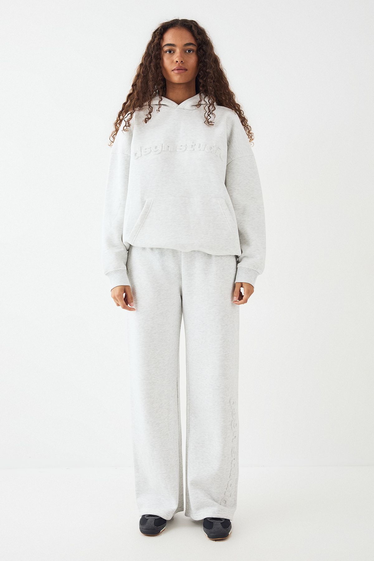 DSGN Studio DSGN Studio Embossed Oversized Hoodie Ash Grey image 5