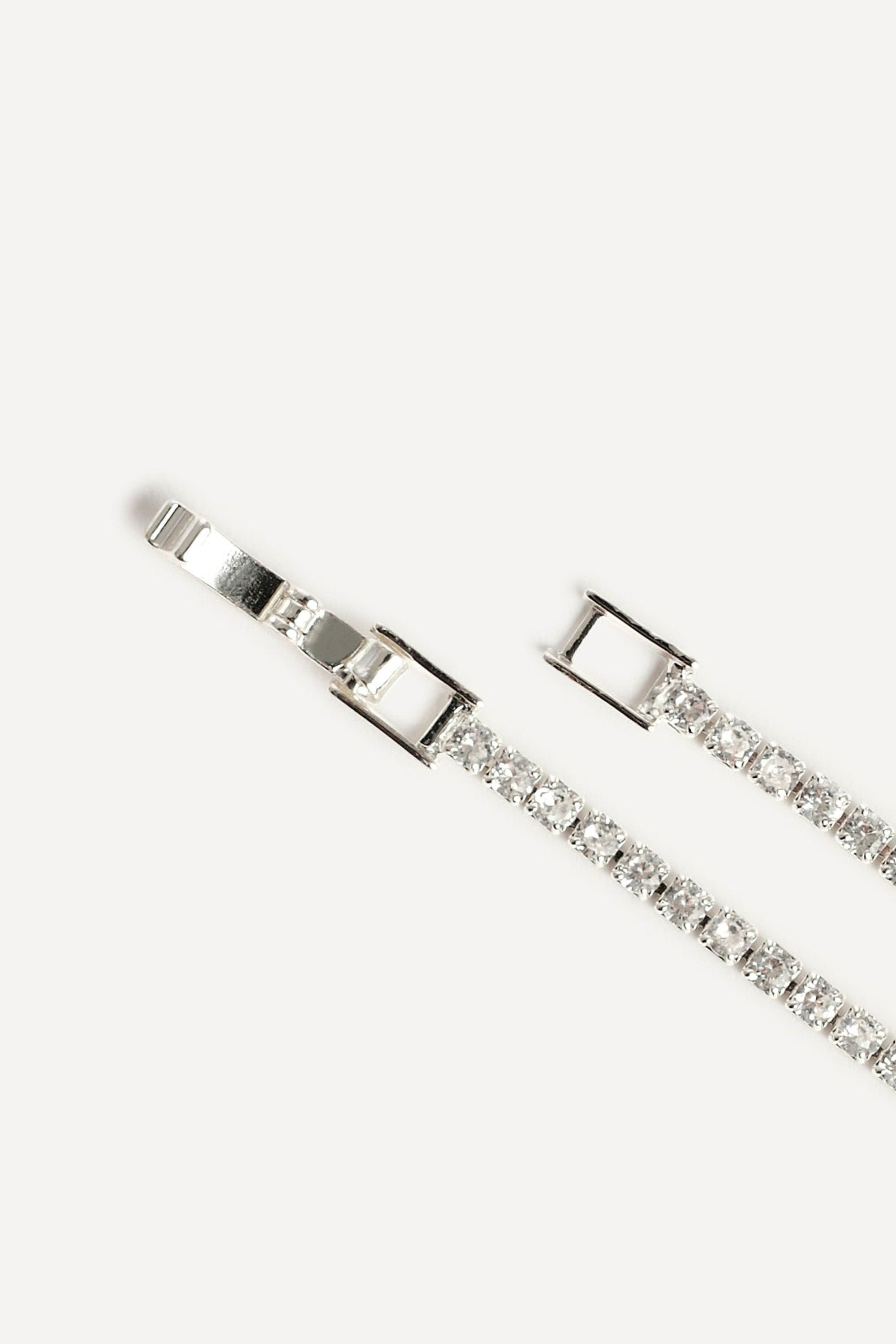 Linzi Evermore Silver V-Shape Tennis Necklace image 6