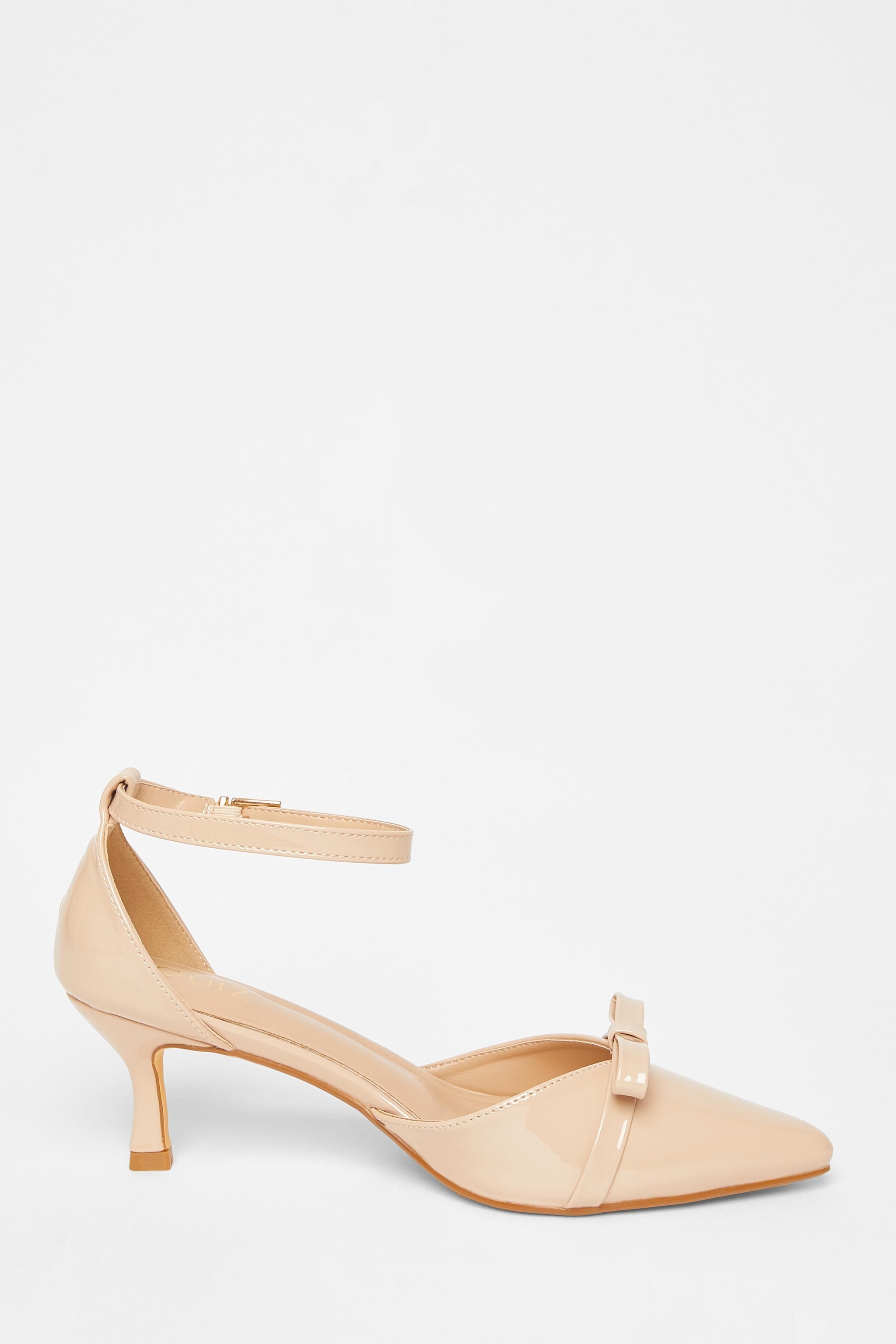 Quiz Nude Patent Bow Court Heels image 5