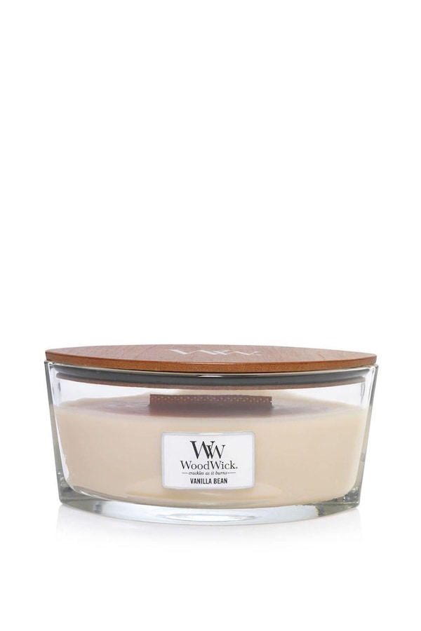 Woodwick Vanilla Bean Ellipse Candle Cream