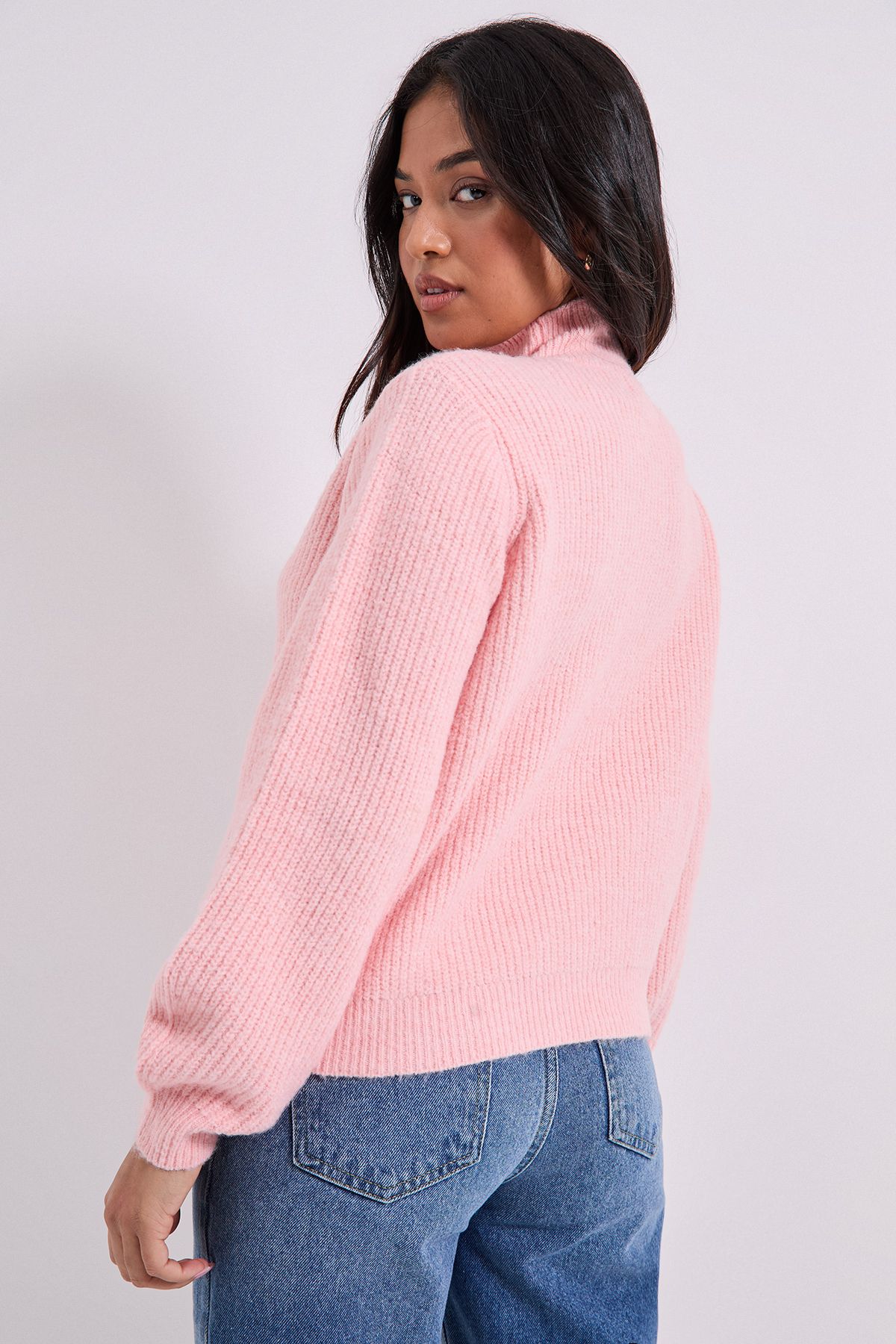 Dorothy Perkins Petite Pearl neck Detail Jumper Light Pink image 3