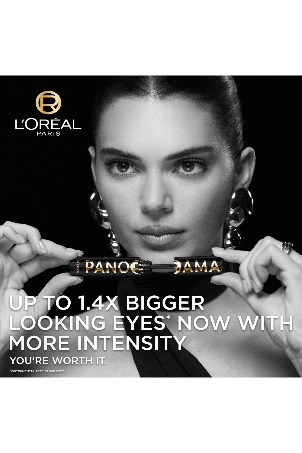 L'Oréal Paris Volume Million Lashes Panorama All Night Volumising Mascara, Black 9.9ml Black image 3