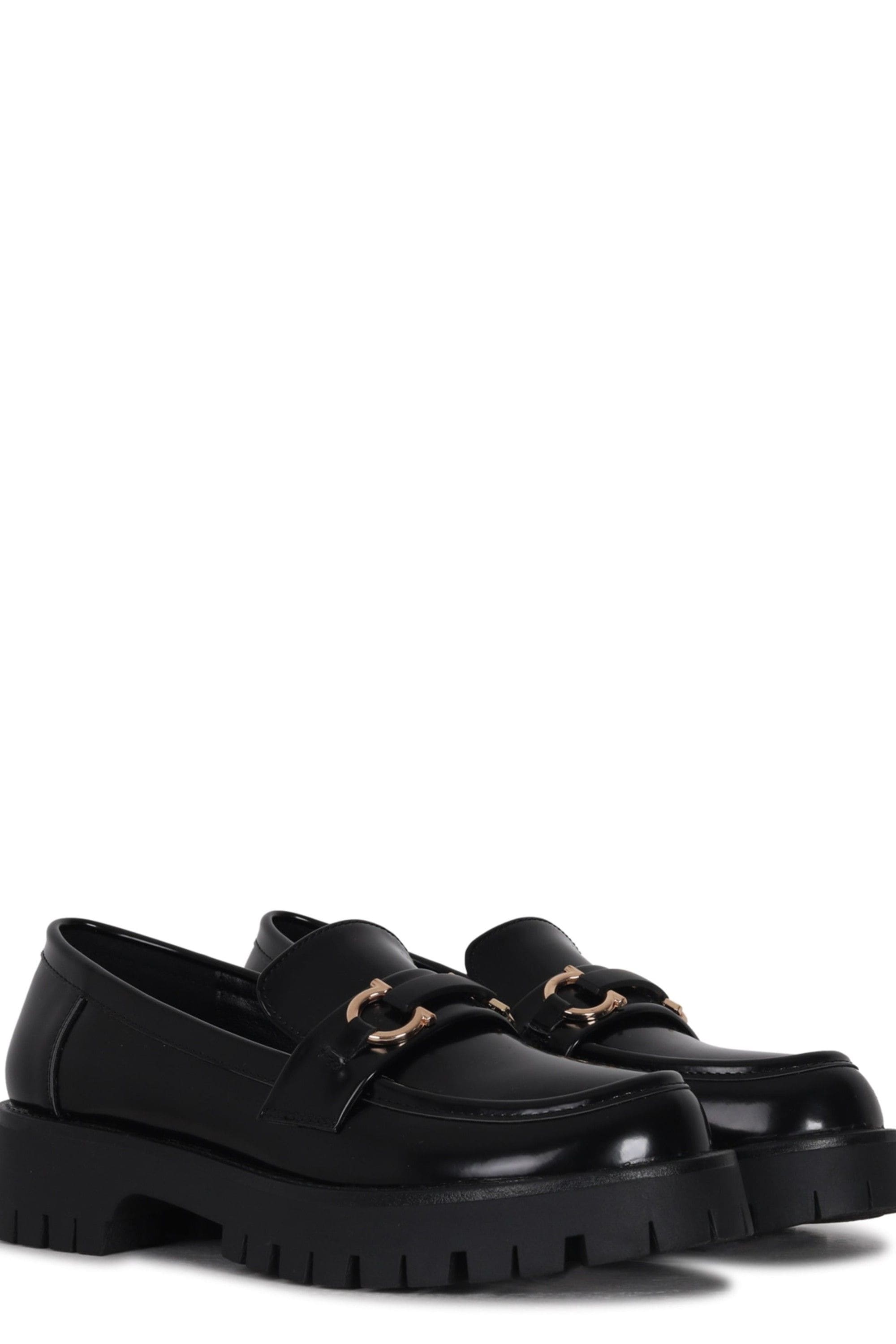 Linzi Maddox Black Faux High Shine Leather Chunky Loafer image 3