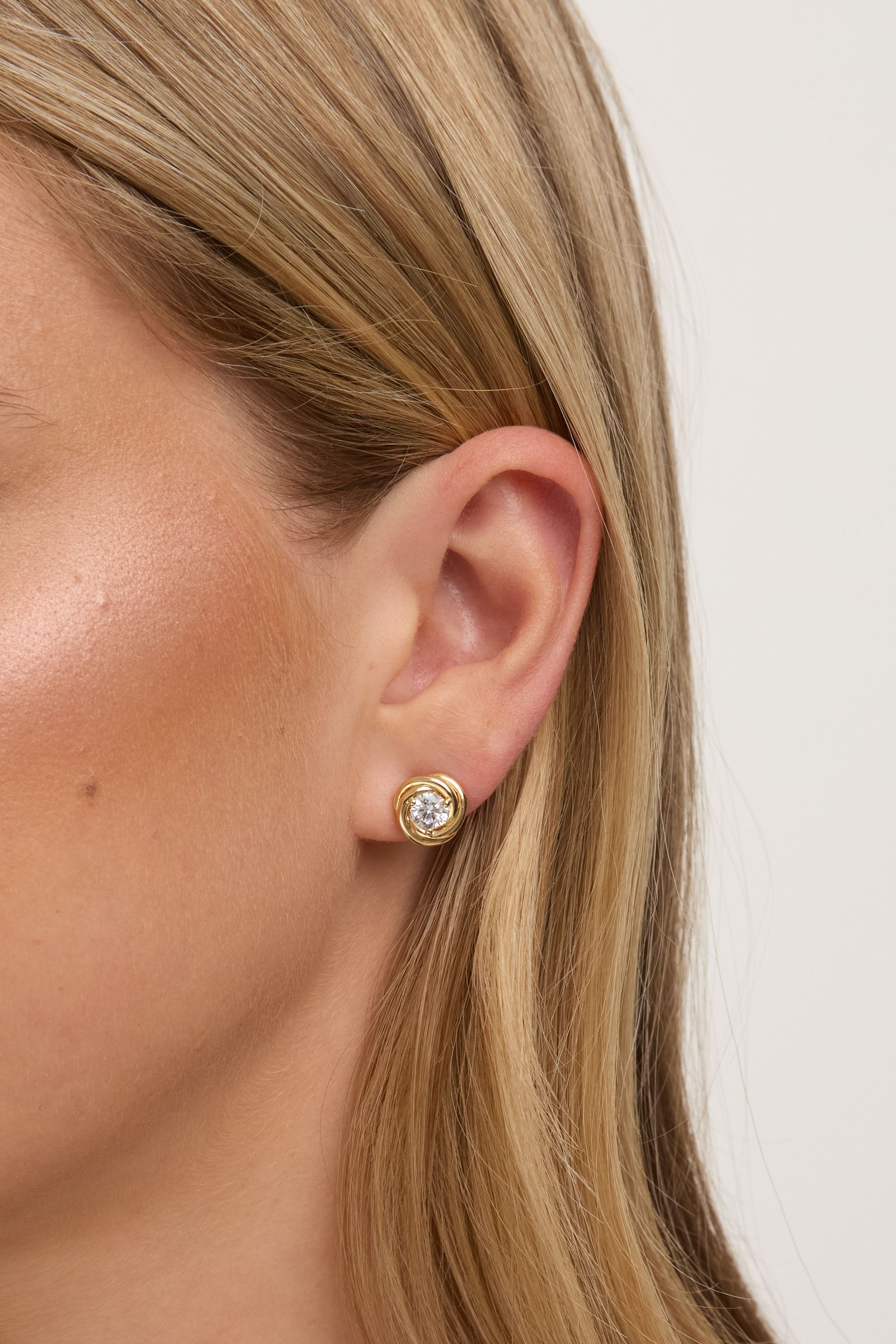 Jon Richard Gold Plated and Crystal Knot Earrings image 2