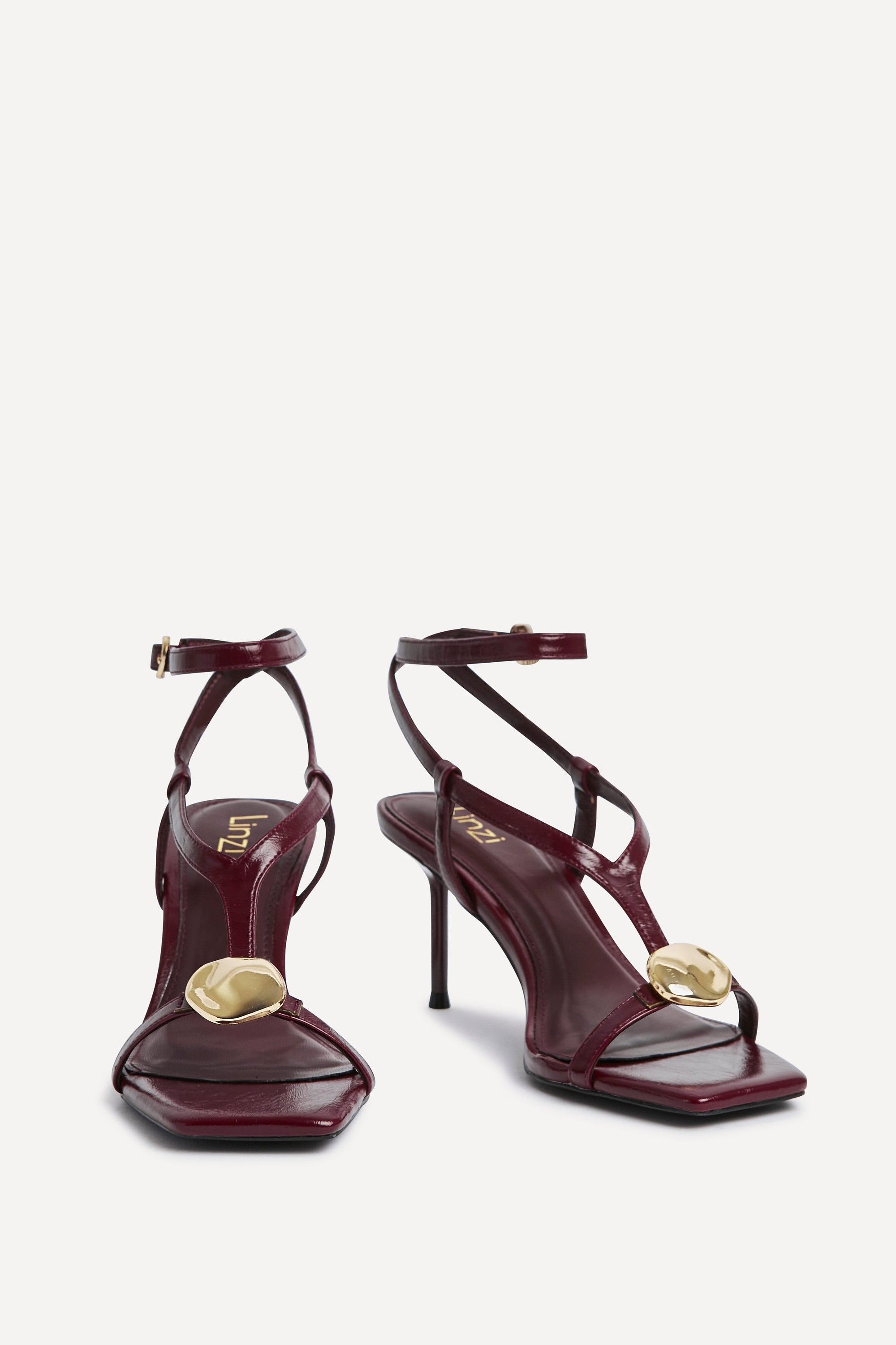 Linzi Foolish Burgundy T-Bar Heels image 3