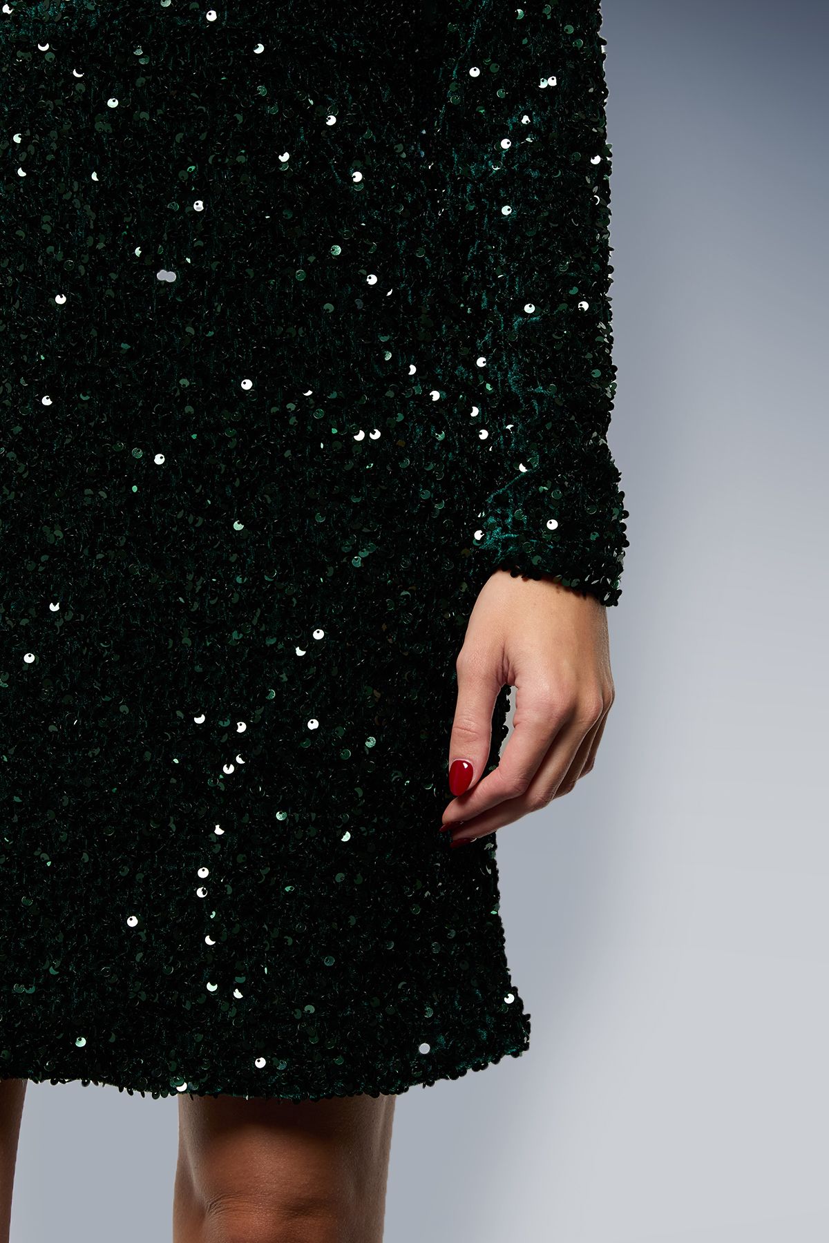 Oasis Occasion Sequin Shoulder Pad Mini Dress Forest image 4