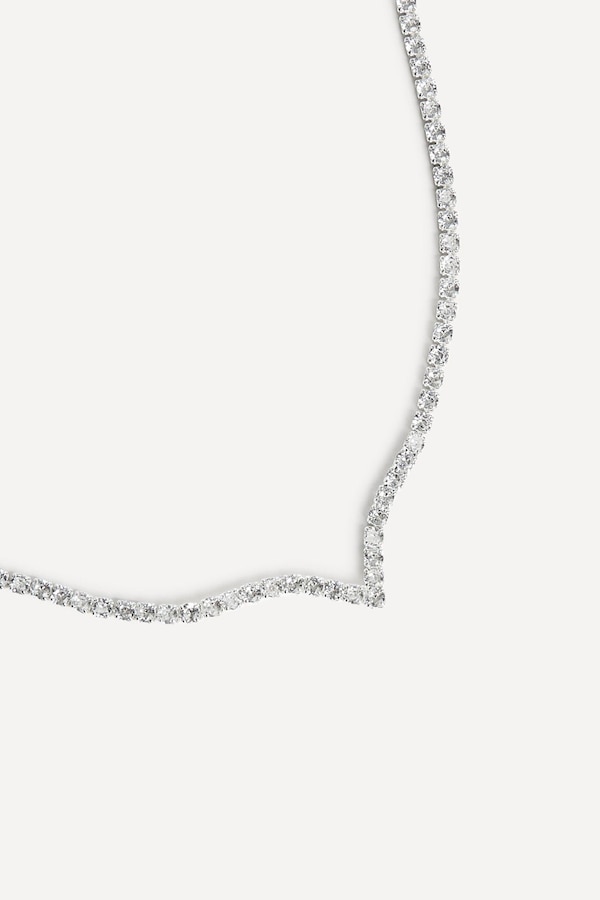 Linzi Evermore Silver V-Shape Tennis Necklace