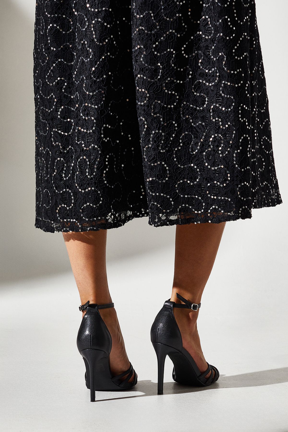 Coast Tilda Lattice Front High Heeled Sandals Black image 2