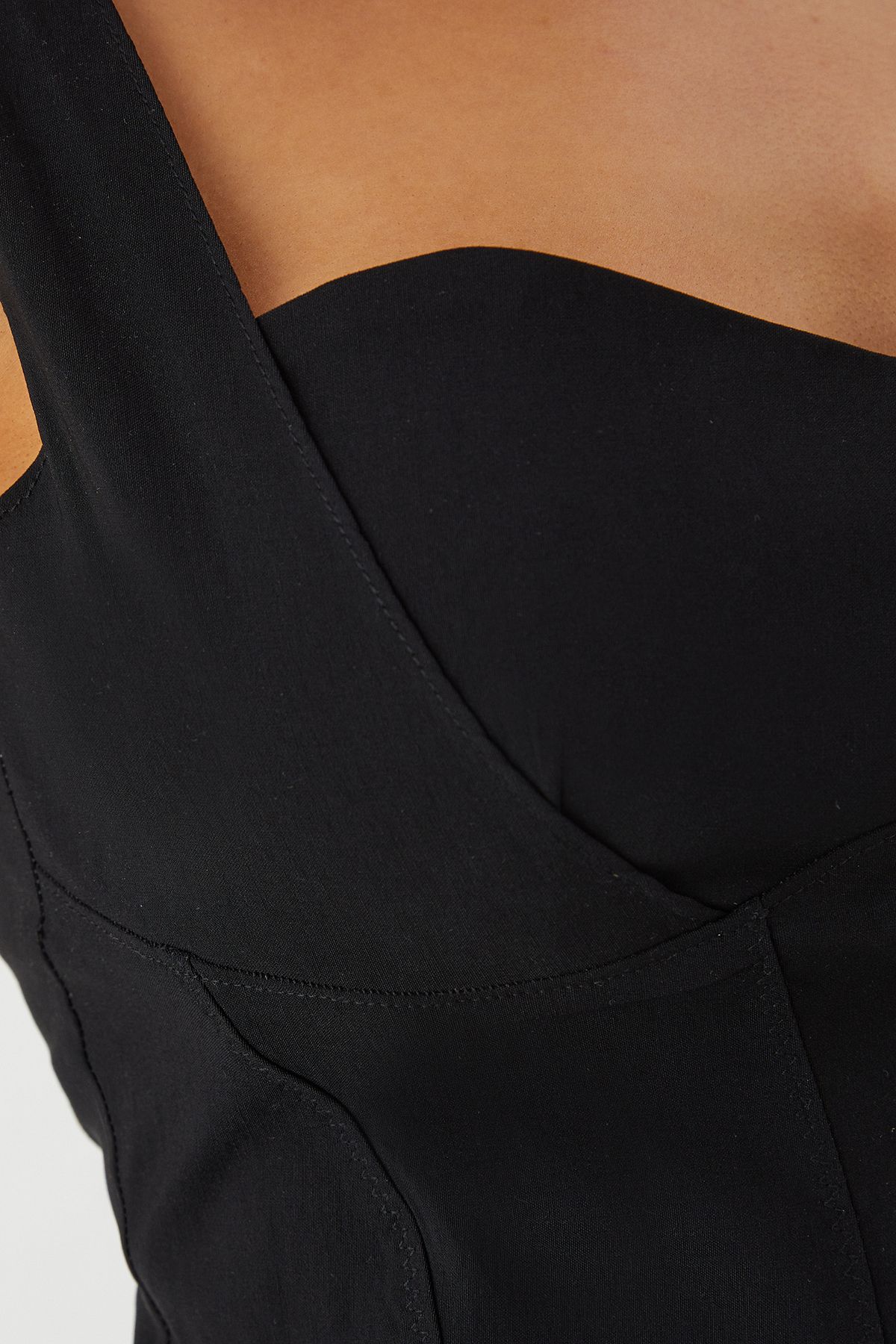 MissPap Corset Detail Bodycon Top Black image 5