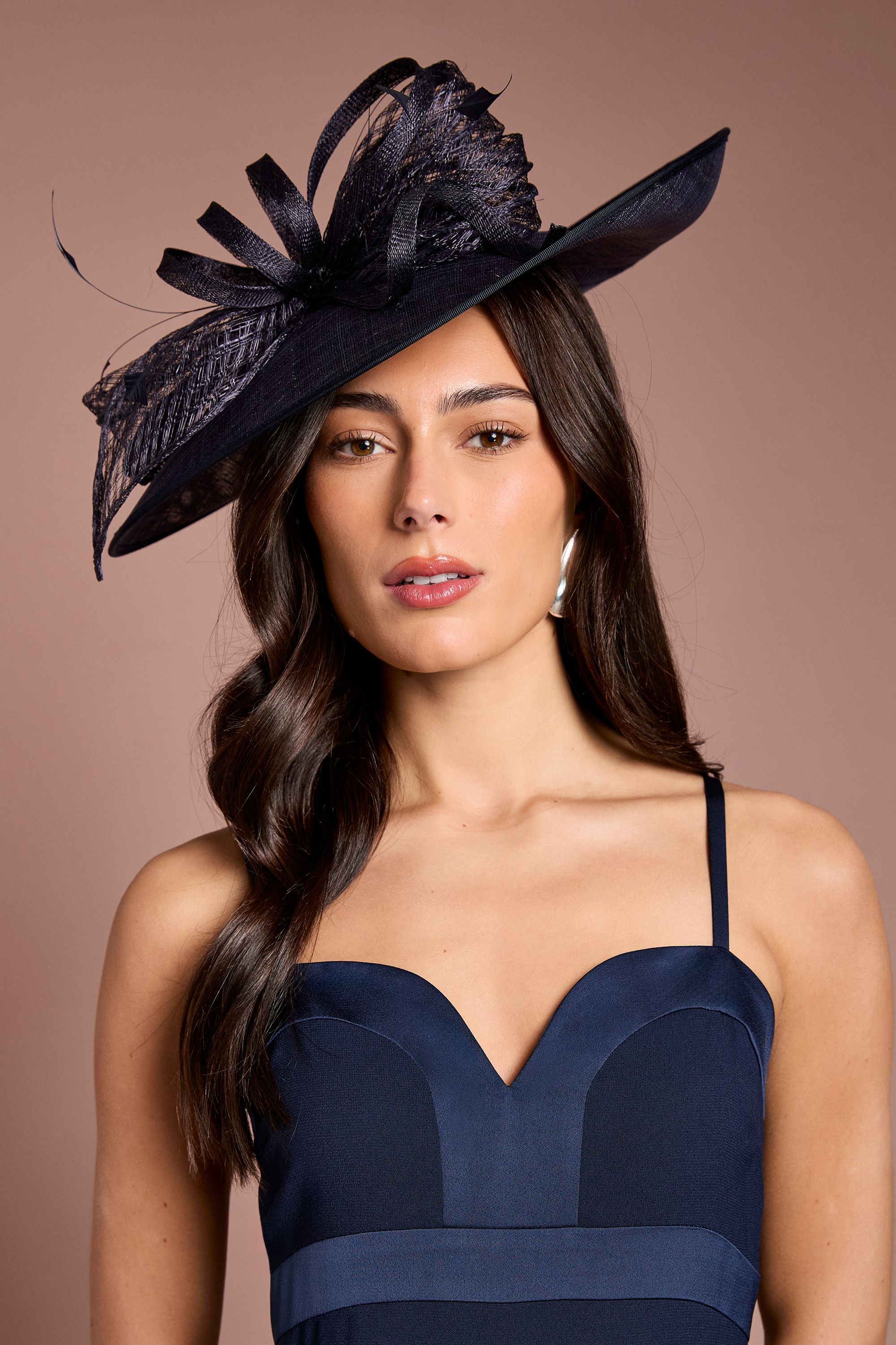 Coast Open Weave Detail Loop Fascinator Navy