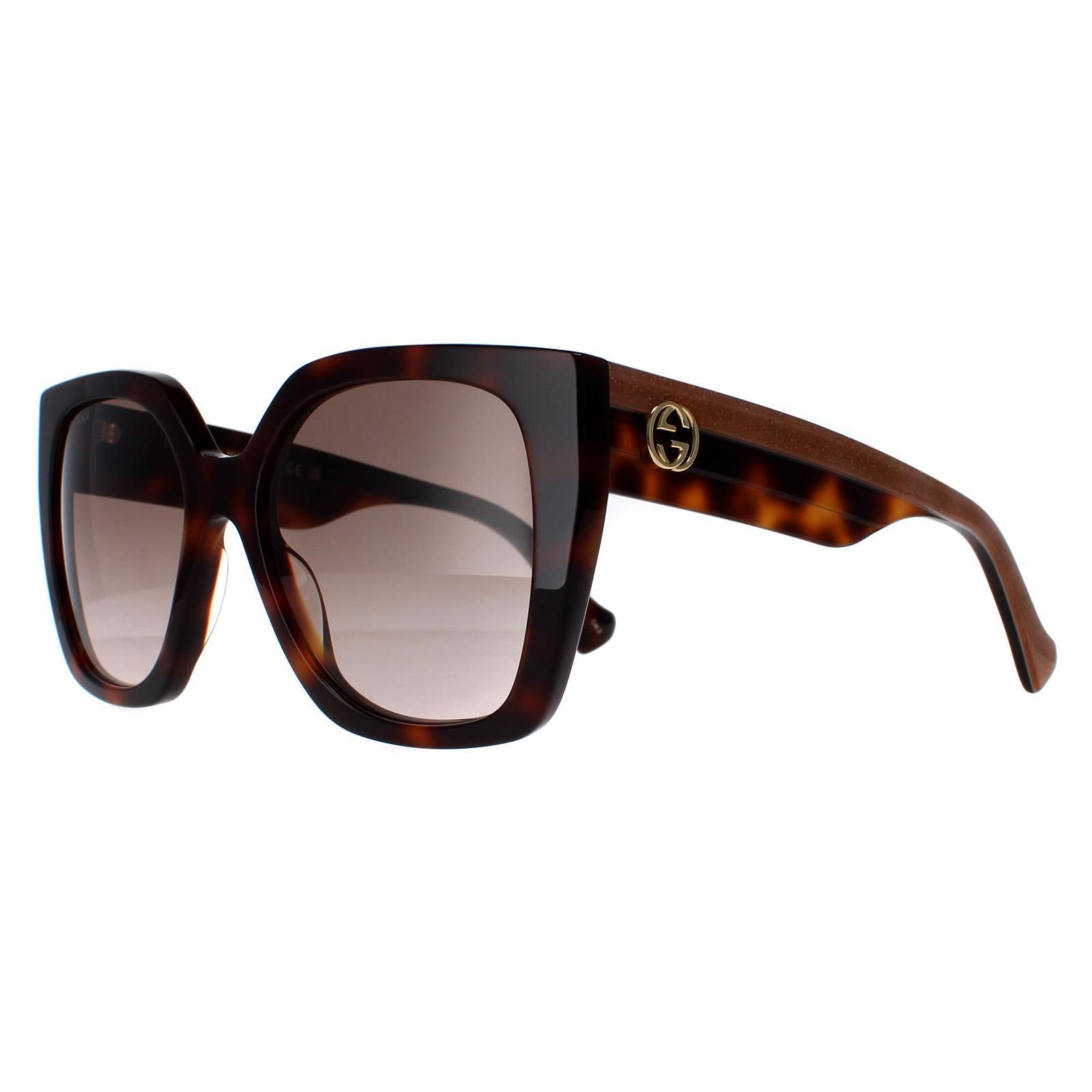 Gucci Square Havana Crystal Brown Gradient GG1300S image 2