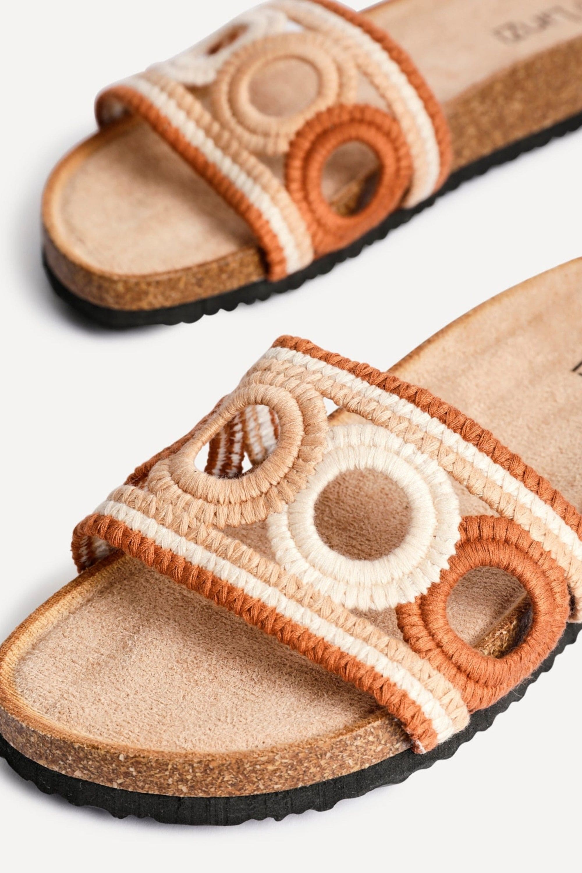 Linzi Geneva Tan Woven Slider Sandals image 5