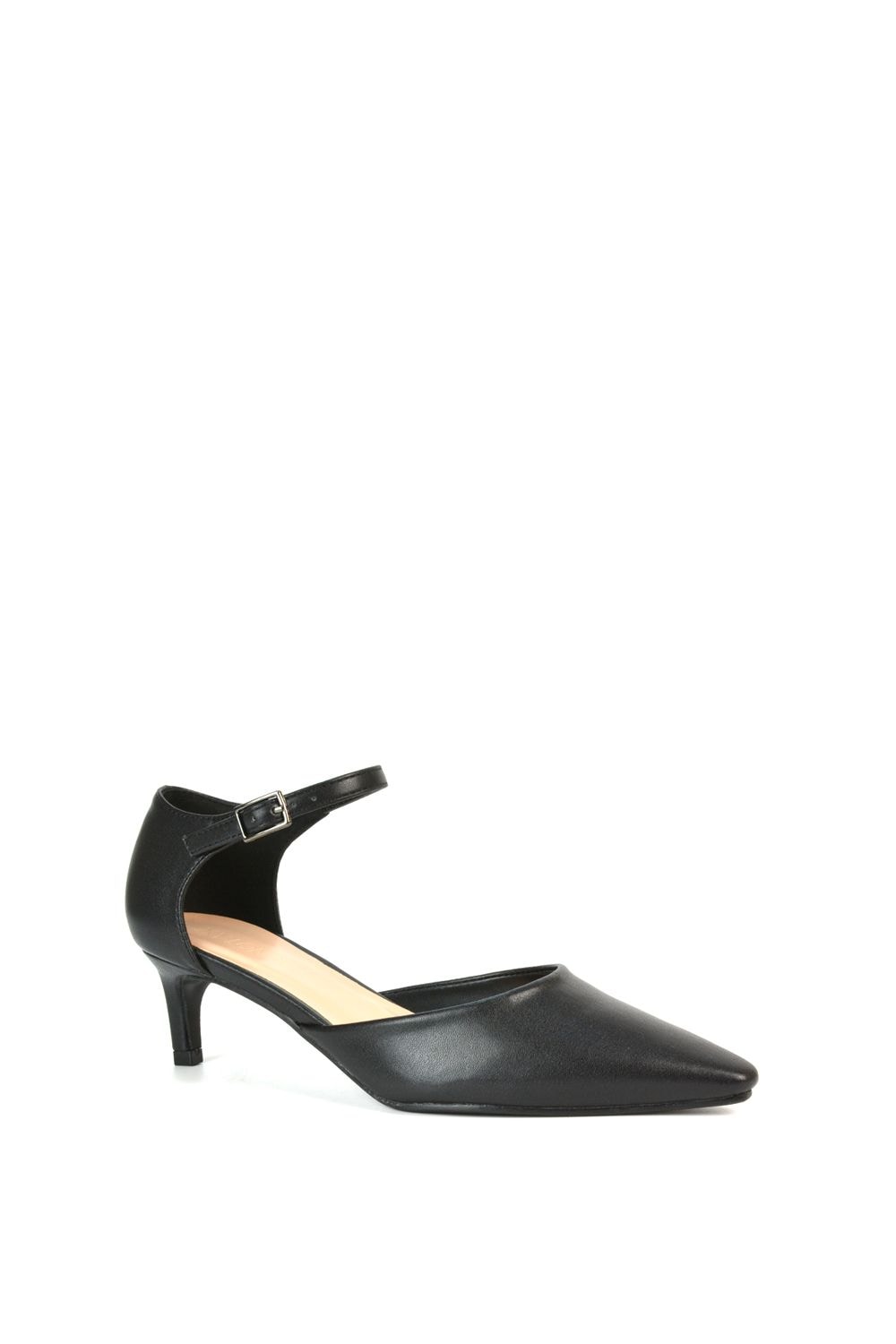 XY London 'Kacey' Kitten Low Heel Ankle Strap Pointed Toe Shoes image 2