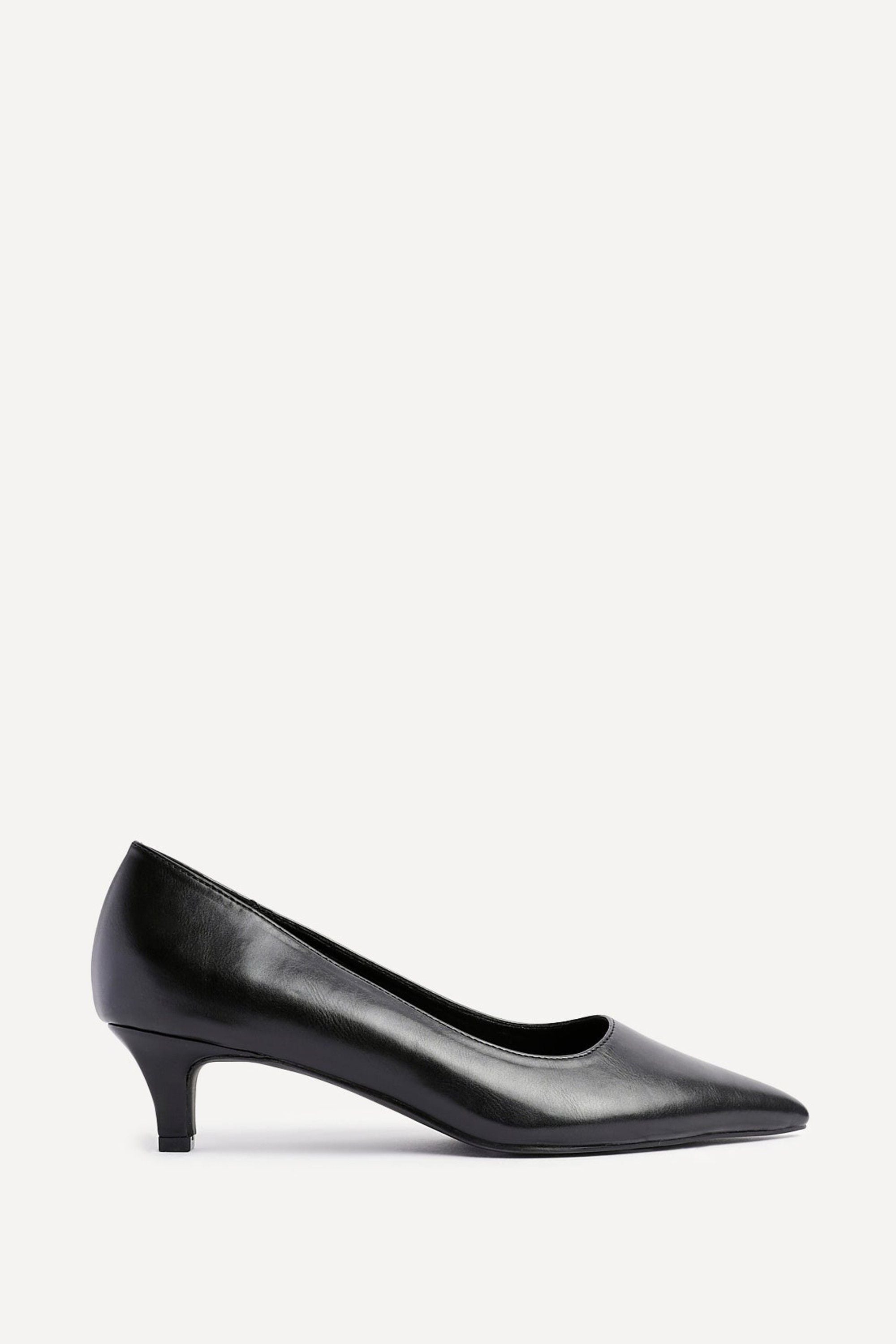 Linzi Zola Black Faux Leather Kitten Court Heel image 1