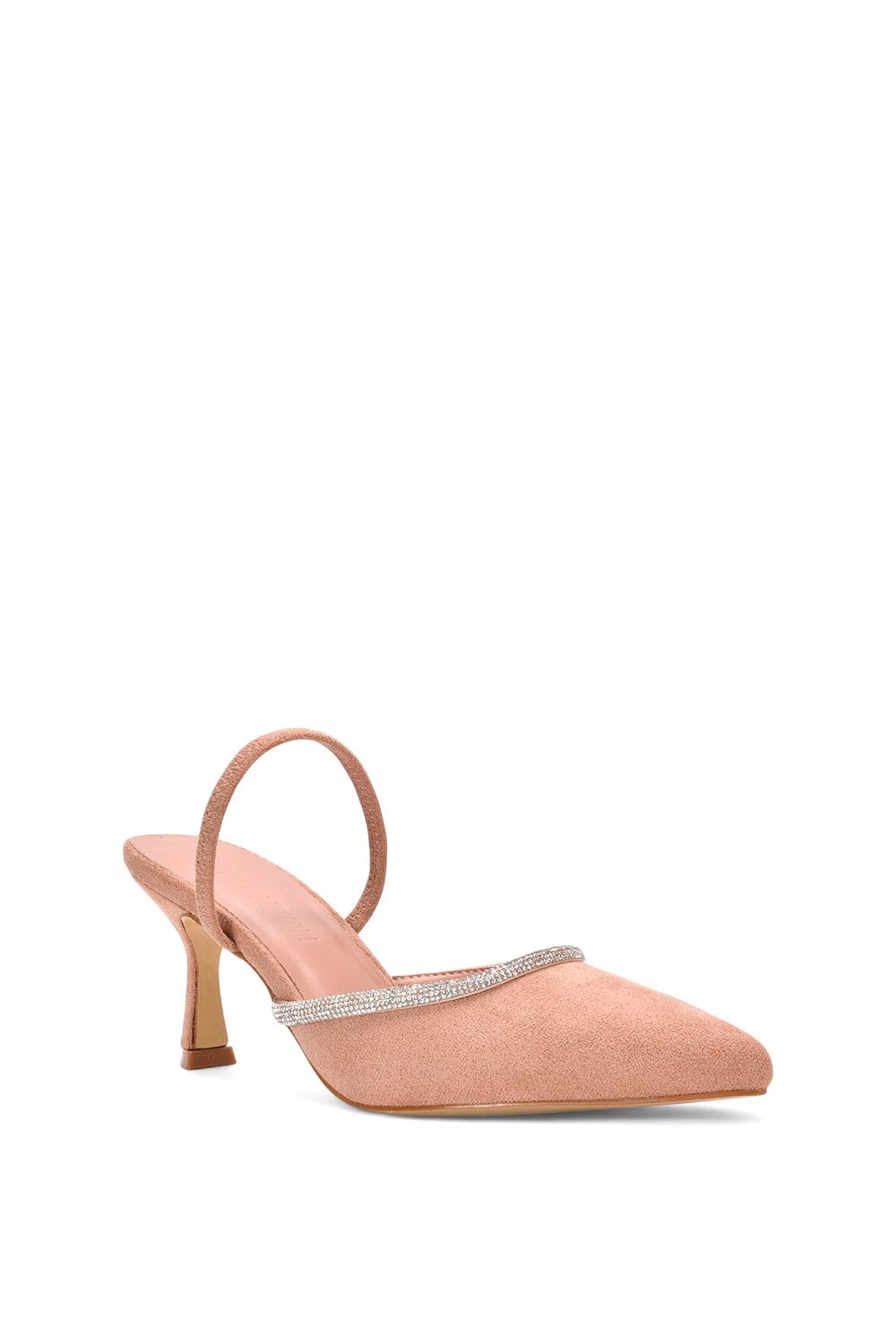 XY London 'Carlene' Diamante Trim Pointed Toe Mid Stiletto Heel Court Heels image 2