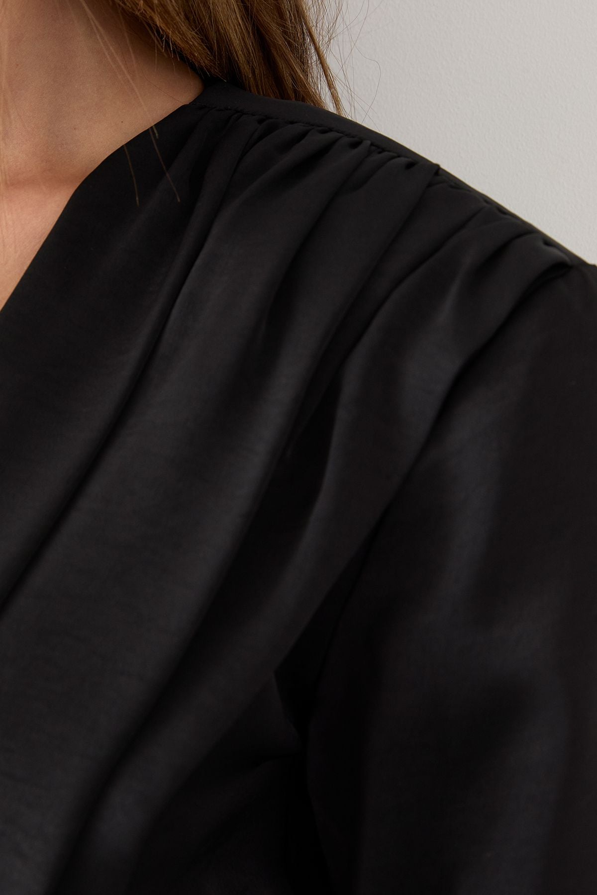 MissPap Satin Extreme Draped Blouse Black image 5