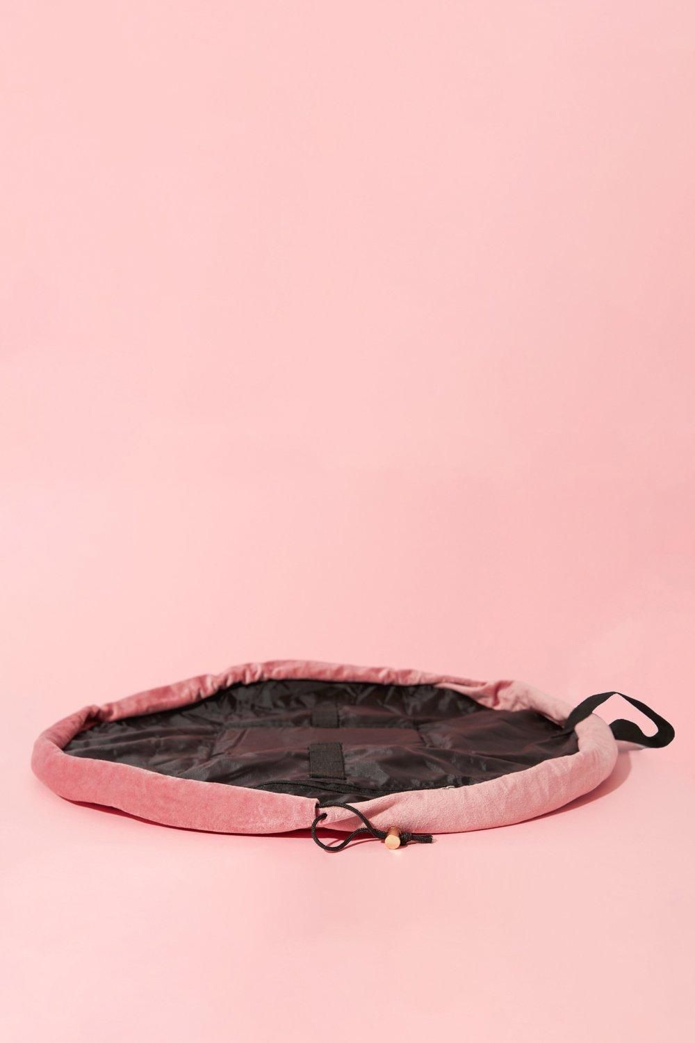 The Flat Lay Co Pink Velvet Open Flat Makeup Bag Pink image 6
