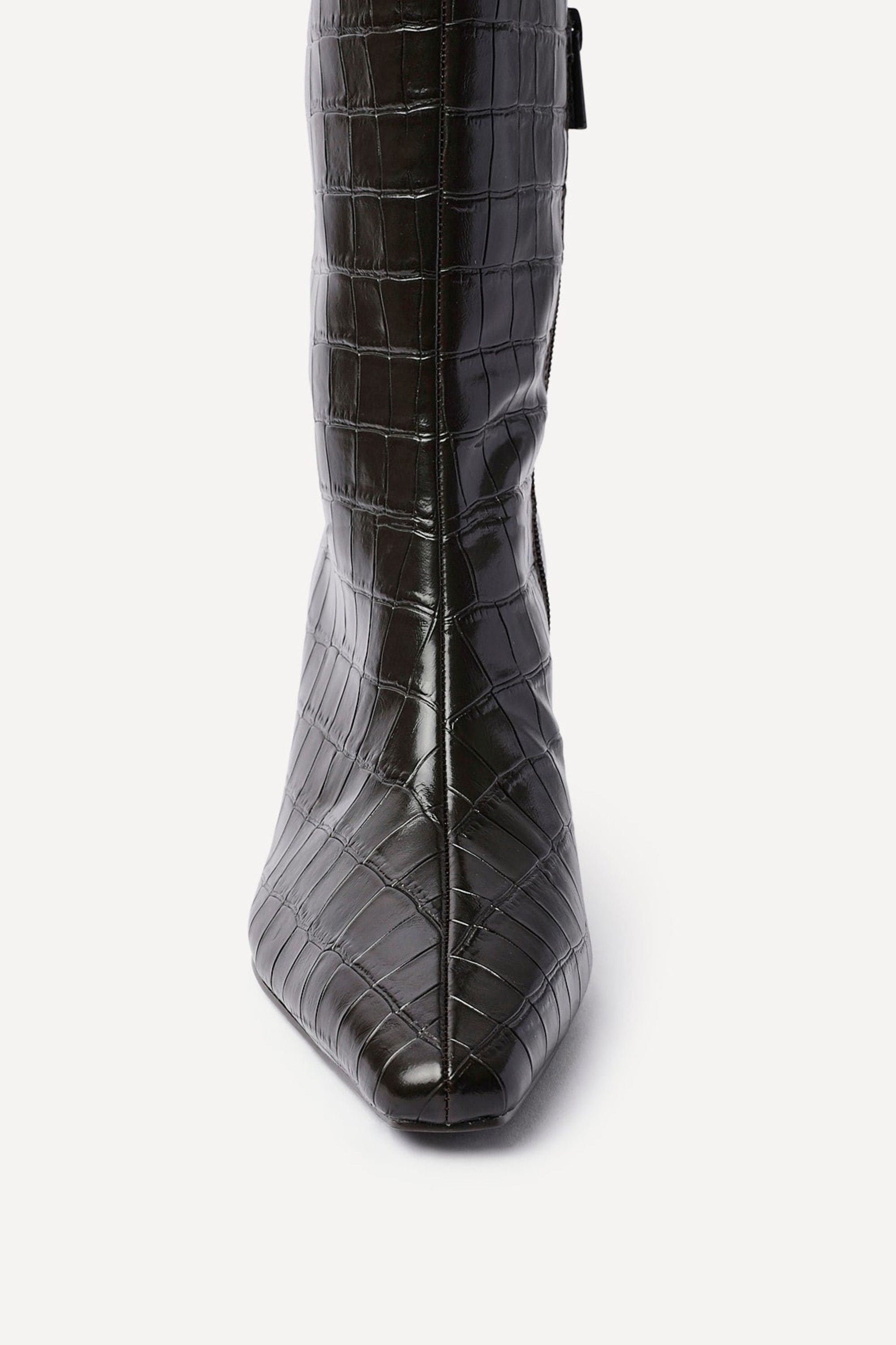 Linzi Uptown Brown Faux Croc Knee High Boot image 5