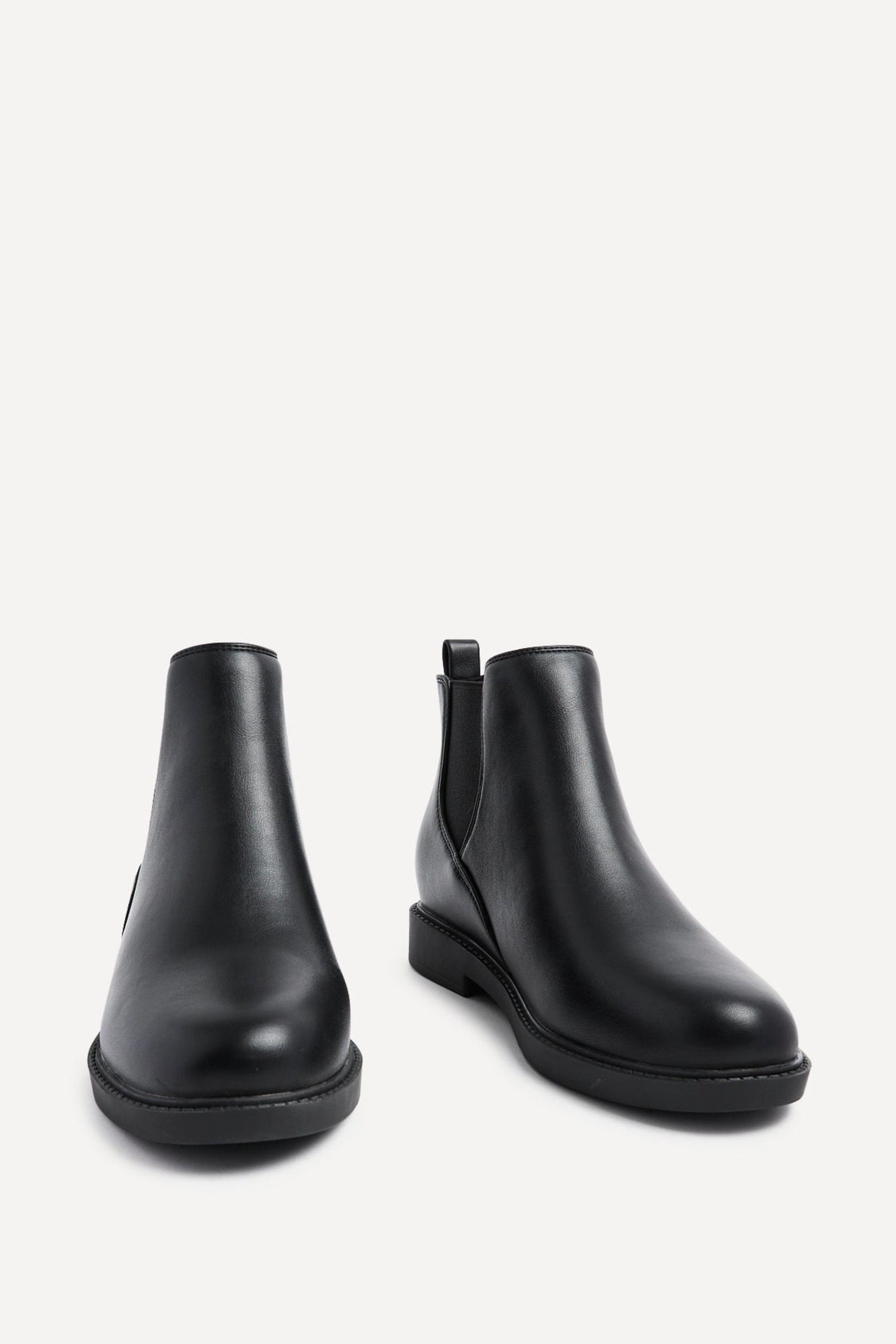 Linzi Fauna Wide Fit Black Faux Leather Classic Chelsea Boot image 3