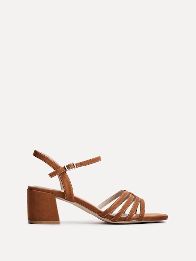 Linzi Adira Tan Faux Suede Strappy Heeled Sandals