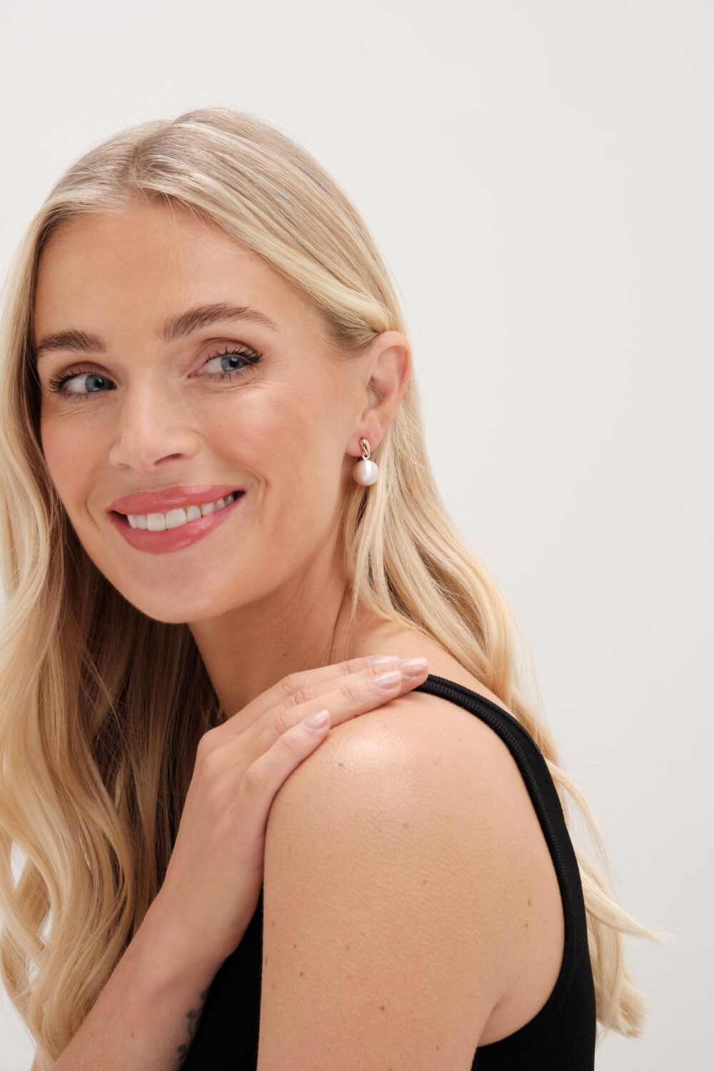 Jon Richard Two Tone Satin Orb Drop Earrings image 3