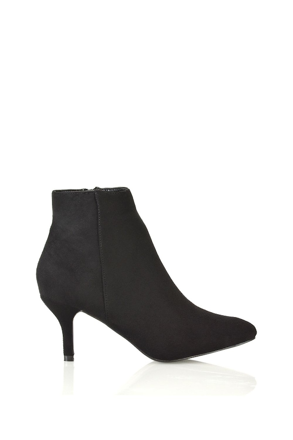 XY London 'Anastsia' Low Mid Kitten High Heel Stiletto Zip-Up Ankle Boots