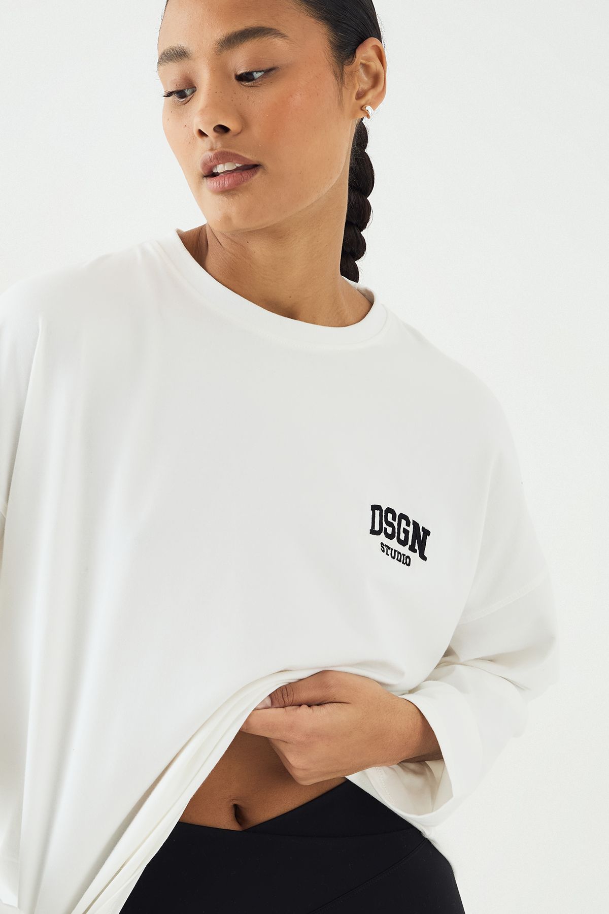 DSGN Studio DSGN Studio Collegiate Long Sleeve T-Shirt White image 4