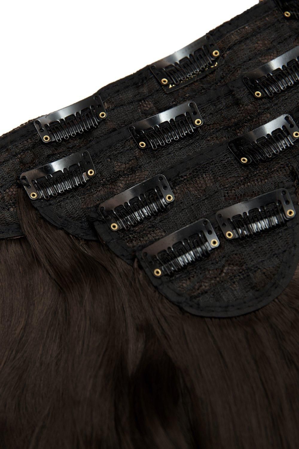 Lullabellz Super Thick 22" 5 Piece Curly Clip In Extensions Dark Brown image 2