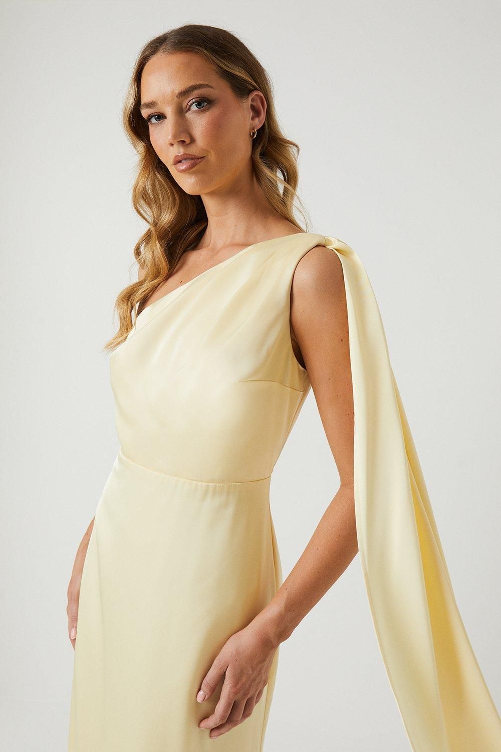Coast Drape Shoulder Detail Dress Lemon image 4