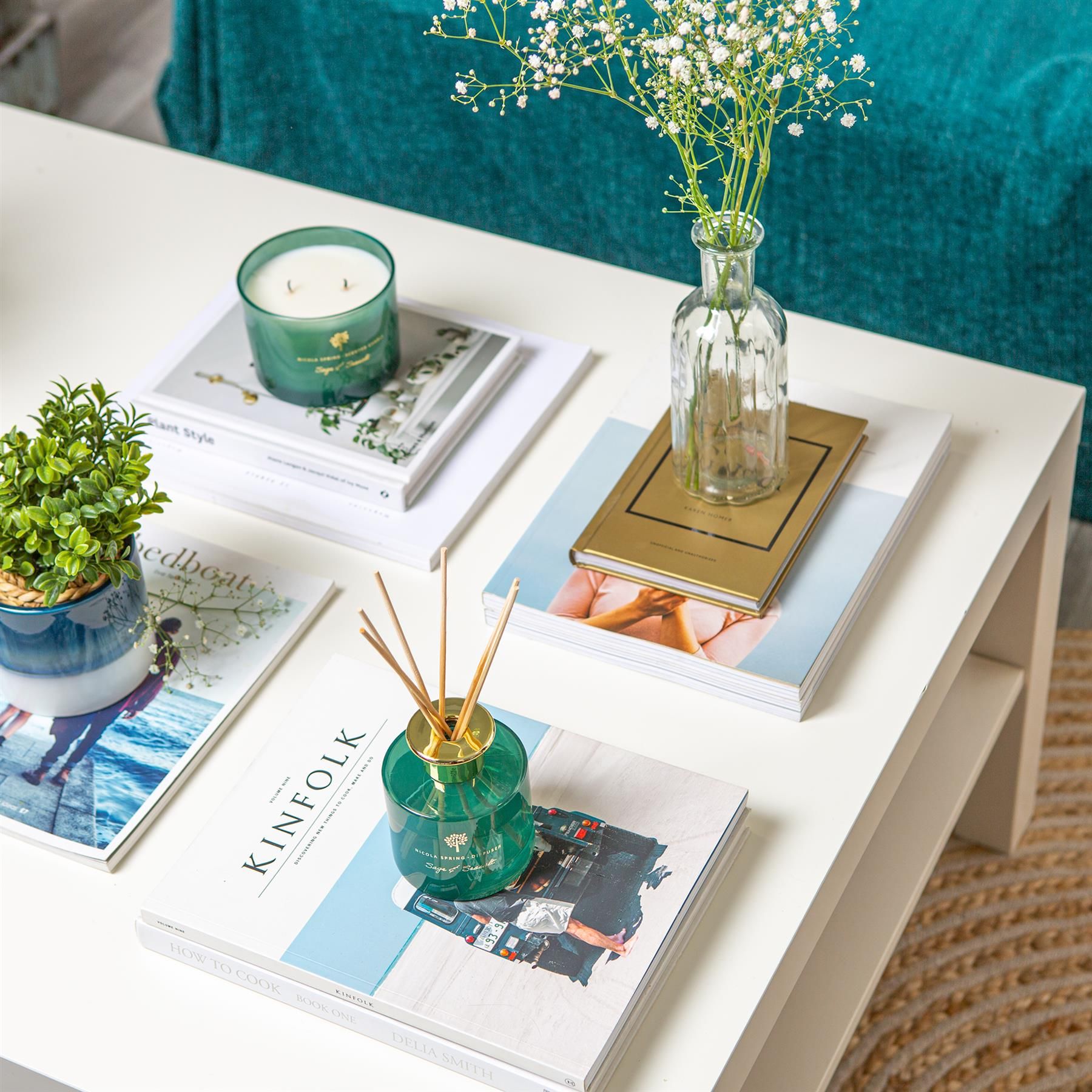 Nicola Spring 200ml Sage & Seasalt Reed Diffuser - Herbal Spa Relaxing Scent Jar image 6