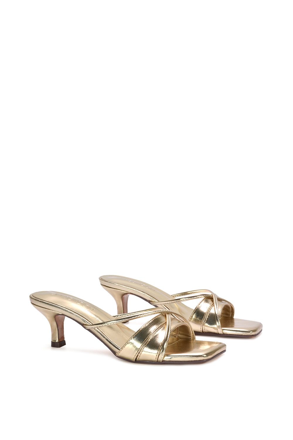 XY London 'Claudia' Mid Heeled Sandal Slip On Mules With Square Toe image 4