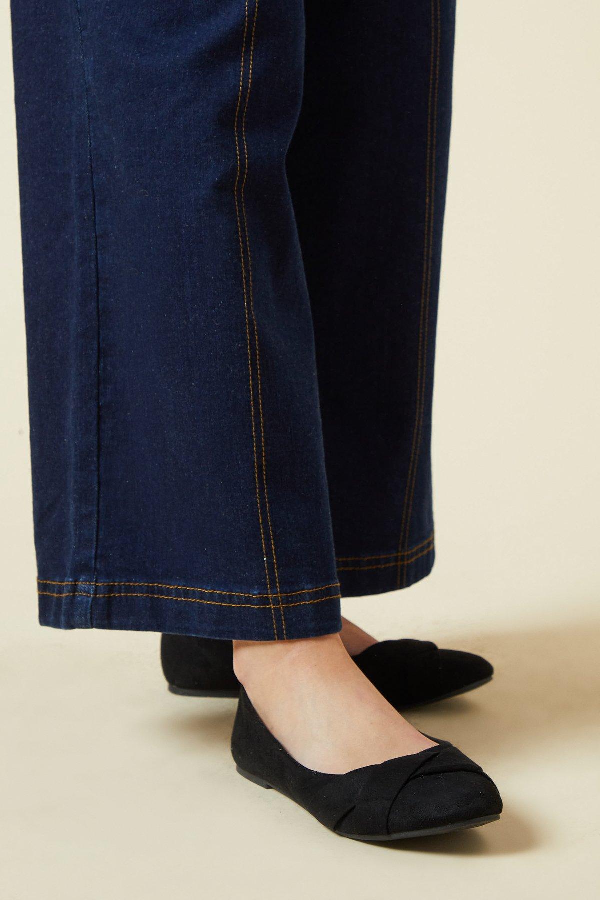 Dorothy Perkins Wide Fit Paige Wrap Detail Ballet Pumps Natural Black image 3