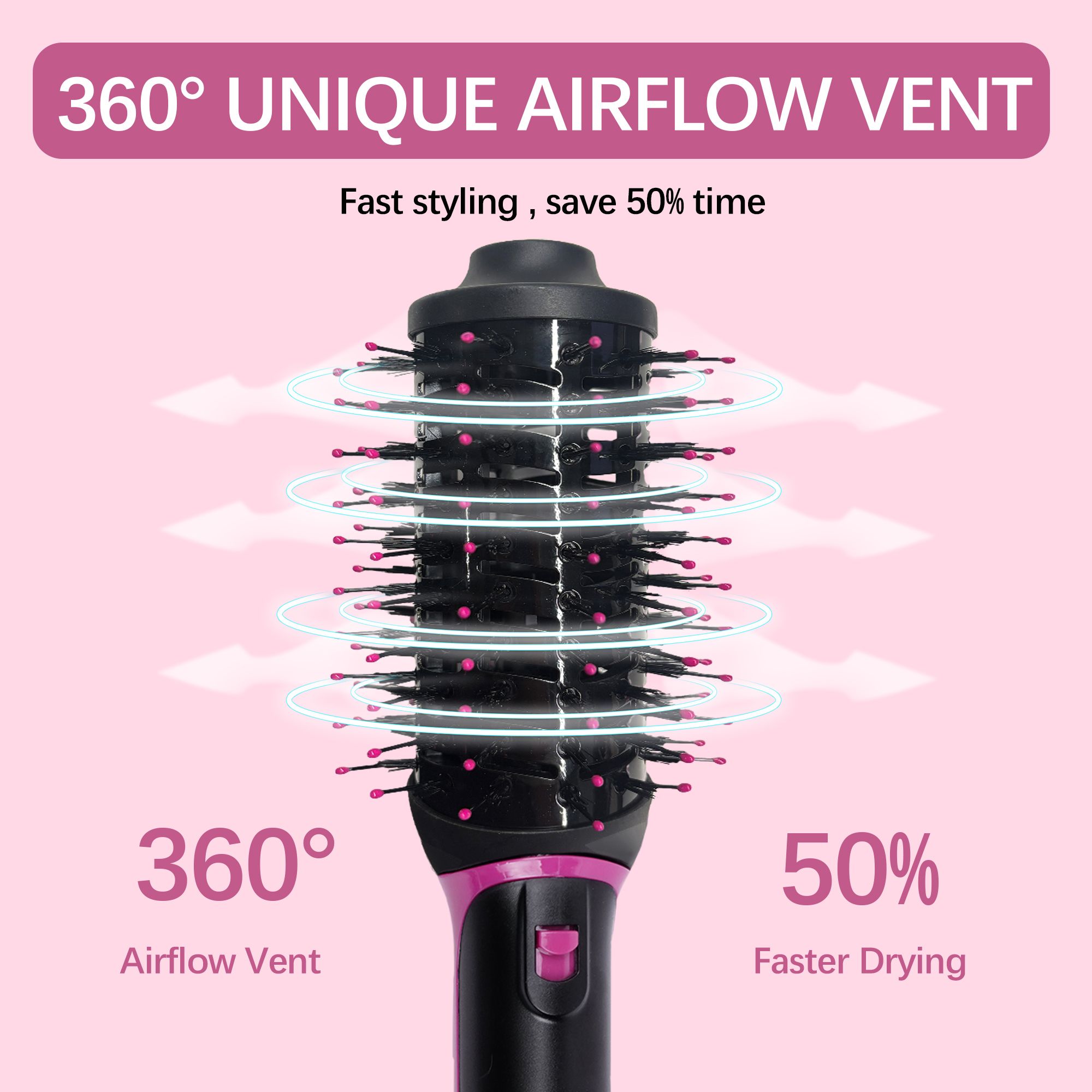 Alivio 4 in 1 Professional Hair Dryer Hair Styler Volumizer - Black image 5