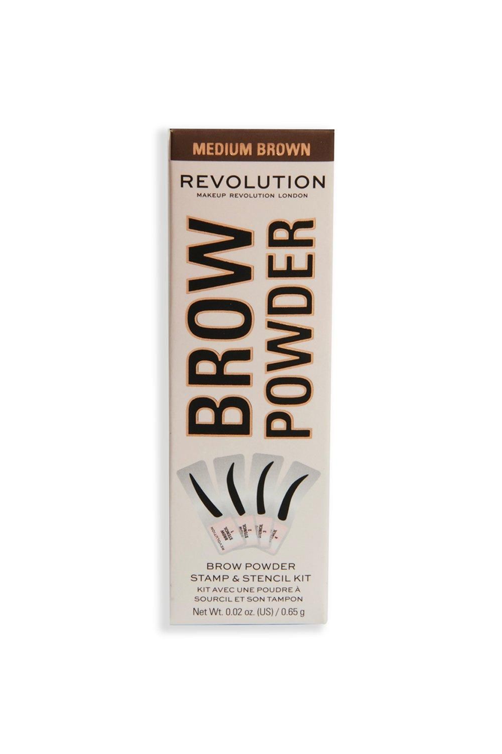 Revolution Brow Powder Stamp & Stencil Kit Medium Brown image 1