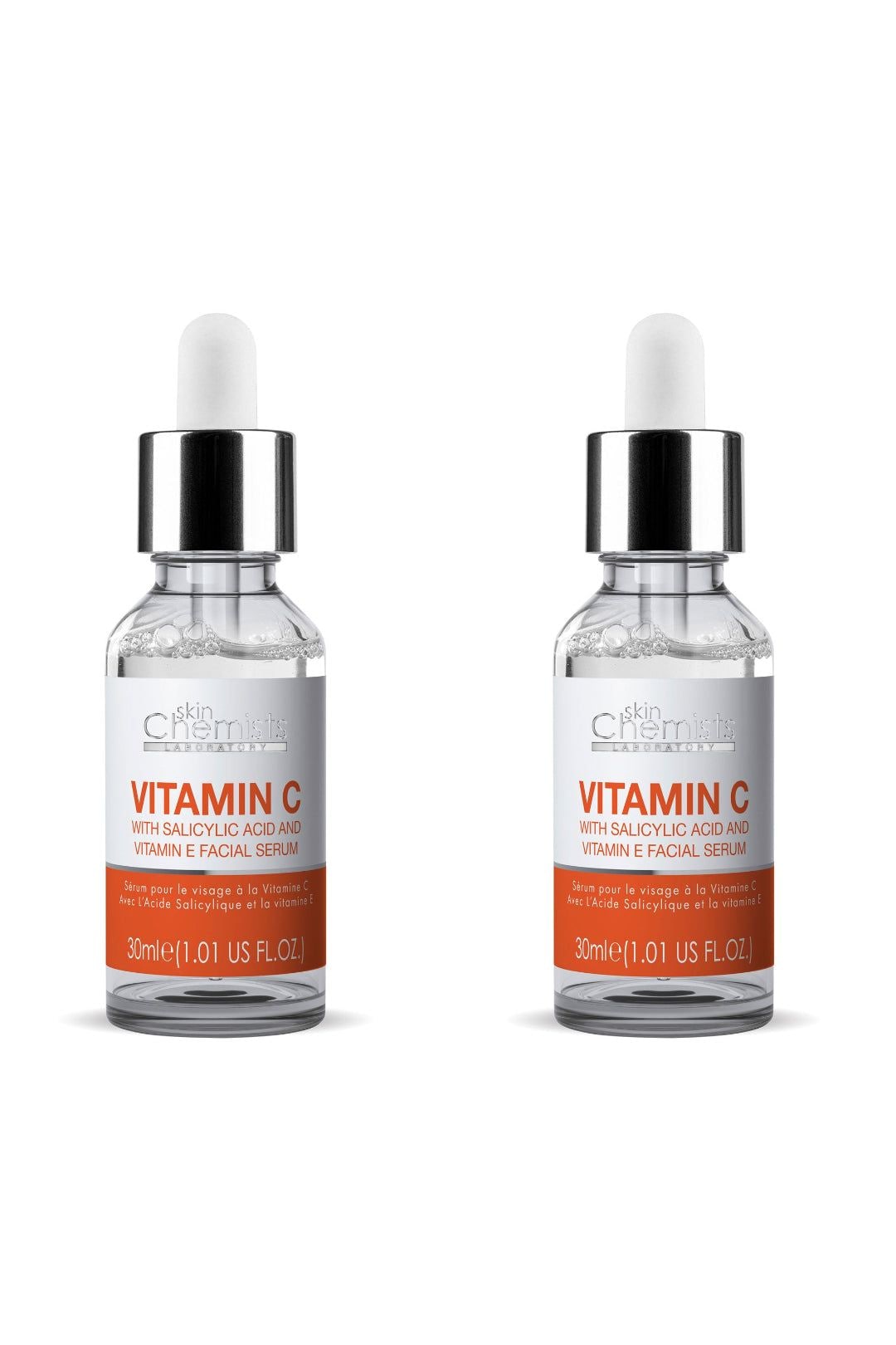 skinChemists professional Anti-Ageing Vitamin C Salicylic Acid Facial Serum 30ml x 2 Duo Pack image 1