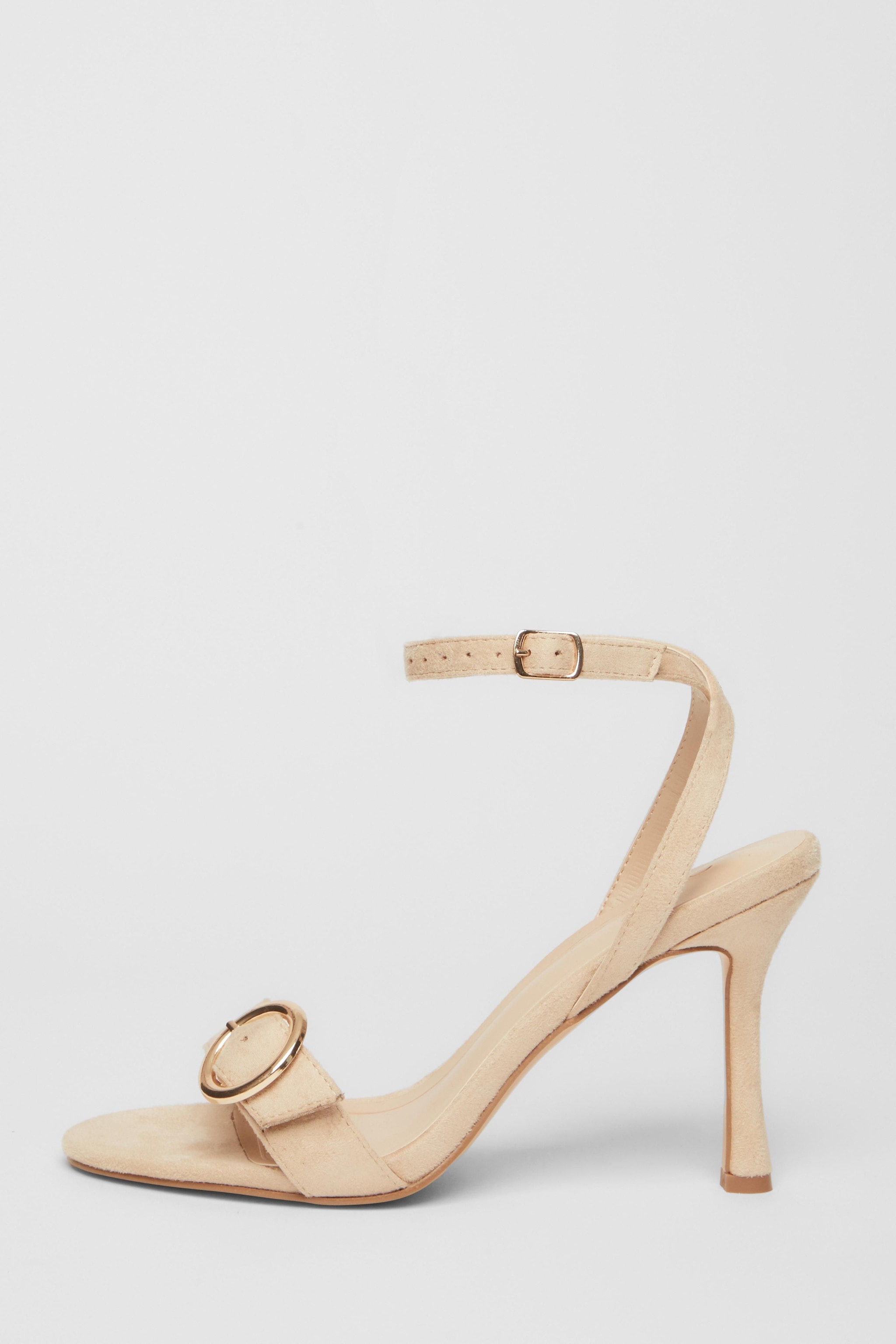Quiz Nude Buckle Front Heels image 3