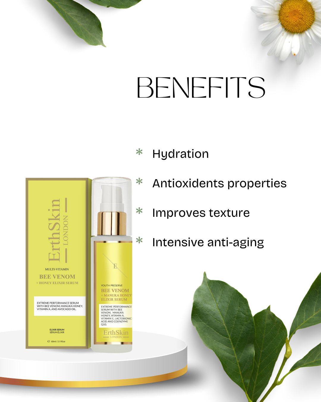 Erth Skin London Erth Skin London- Bee Venom + Manuka Honey Intense Hydration Elixir Serum 60ml image 3