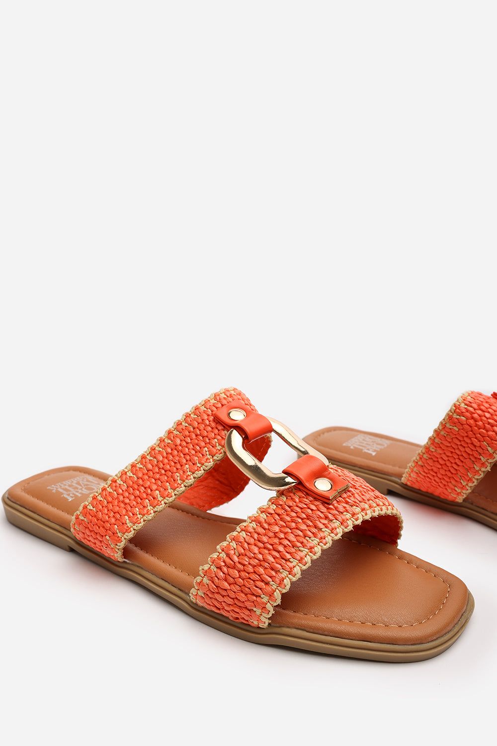 Where's That From 'Mackenzie' Woven Two-Strap Sandals with Metallic Ring Detail image 4