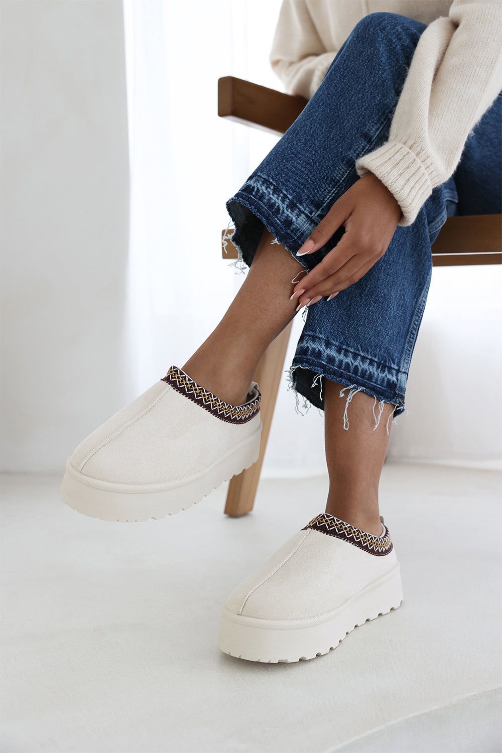 Where's That From 'Meilani' Cosy Faux-Suede Fur Lining Platform Low Ankle Boot image 1