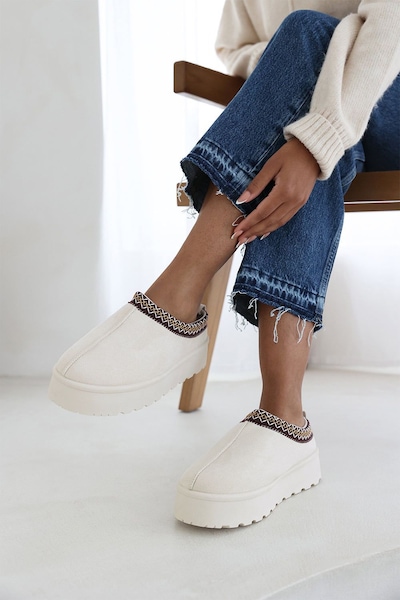 Where's That From 'Meilani' Cosy Faux-Suede Fur Lining Platform Low Ankle Boot