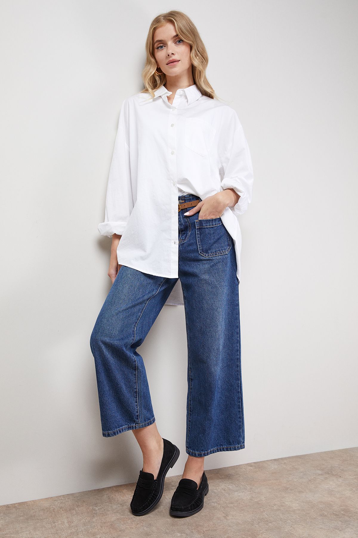 Oasis Beth Suede Grandad Penny Loafers Black