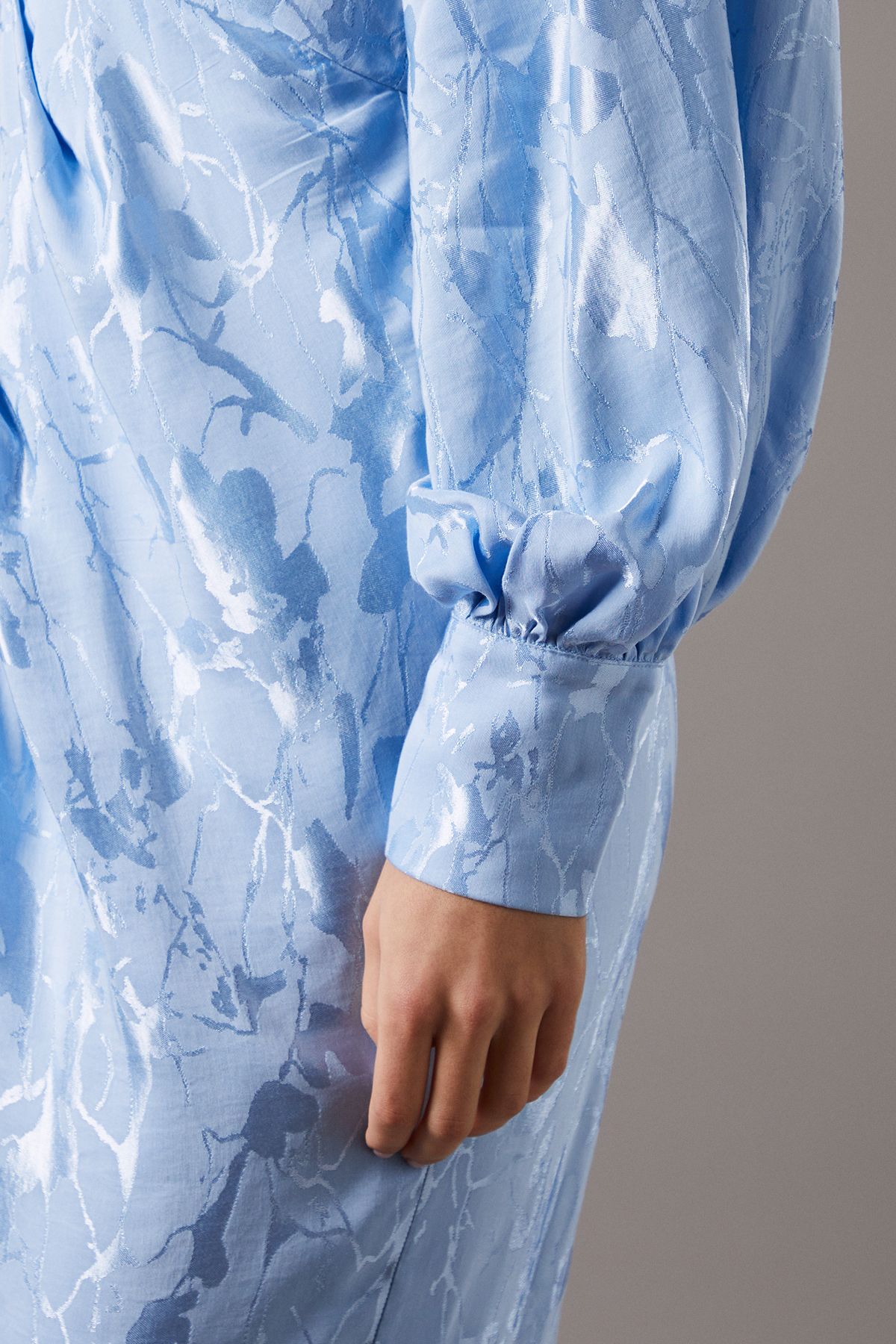 Coast Jacquard Ruched Dress Blue image 4