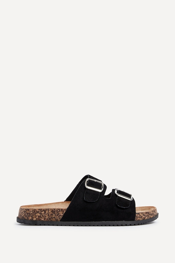 Linzi Echo Black Double Buckle Sandals