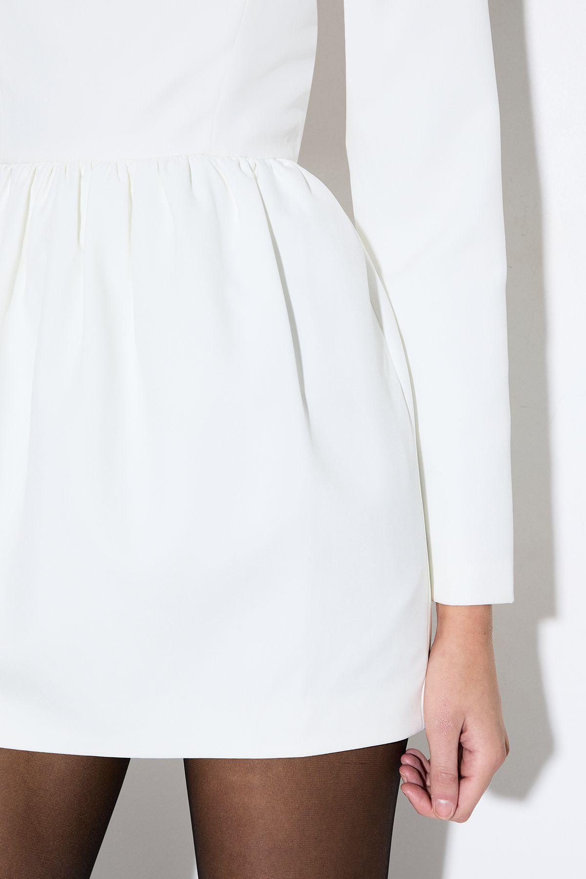 MissPap Tailored Tulip Hem Mini Dress Ivory image 4