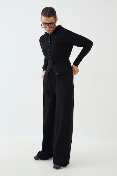 DSGN Studio DSGN Studio Heavy Rib Straight Leg Jogger Black