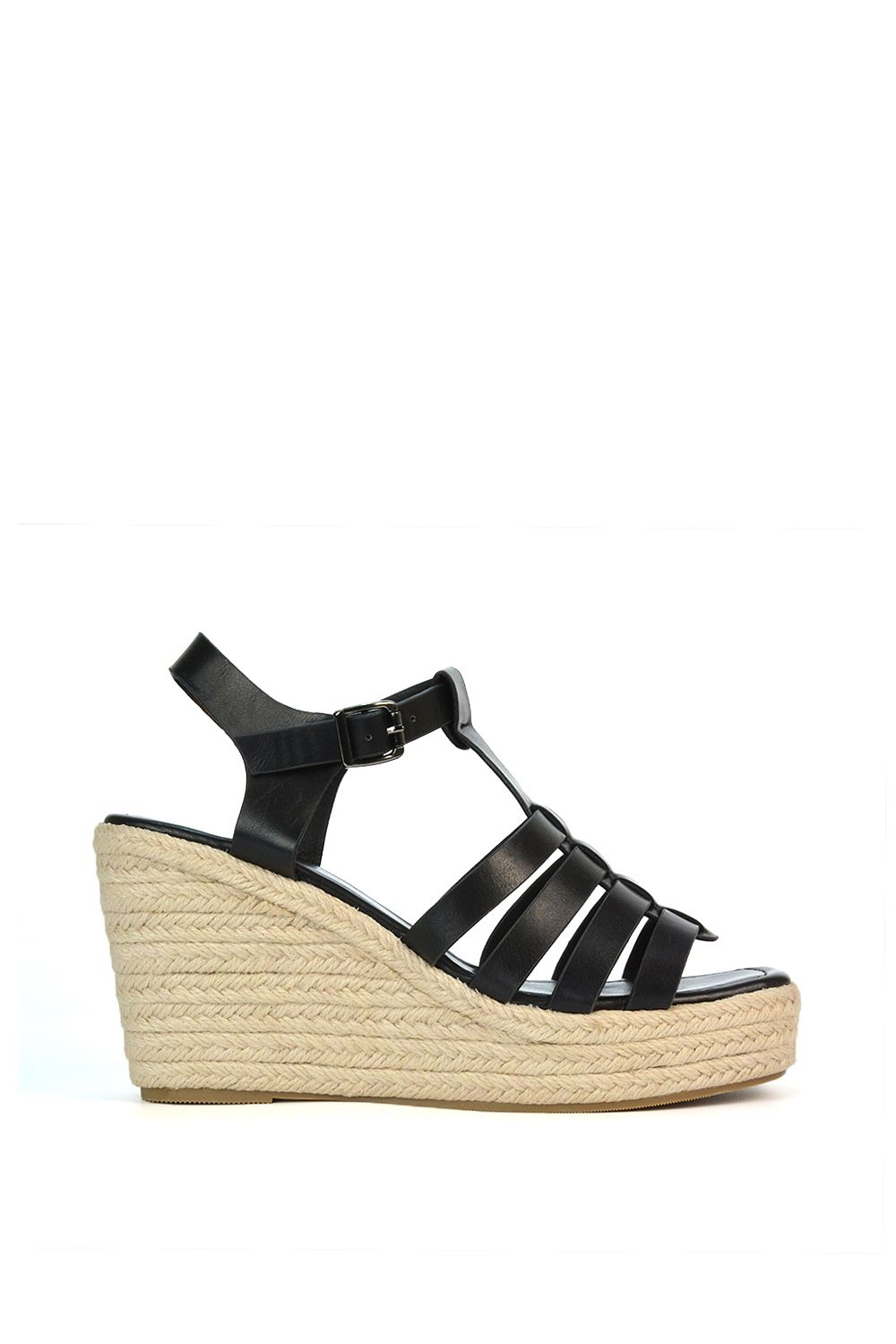 XY London 'Remi' Wedge Heel Platform Espadrille Square Toe Sandals image 1