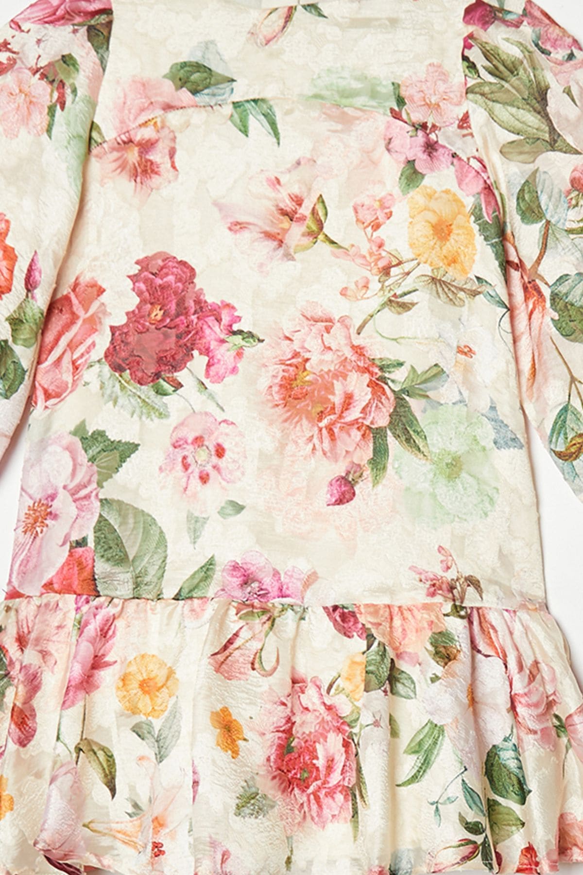 Coast Children's Floral Jacquard Puff Sleeve Dress Cream image 7